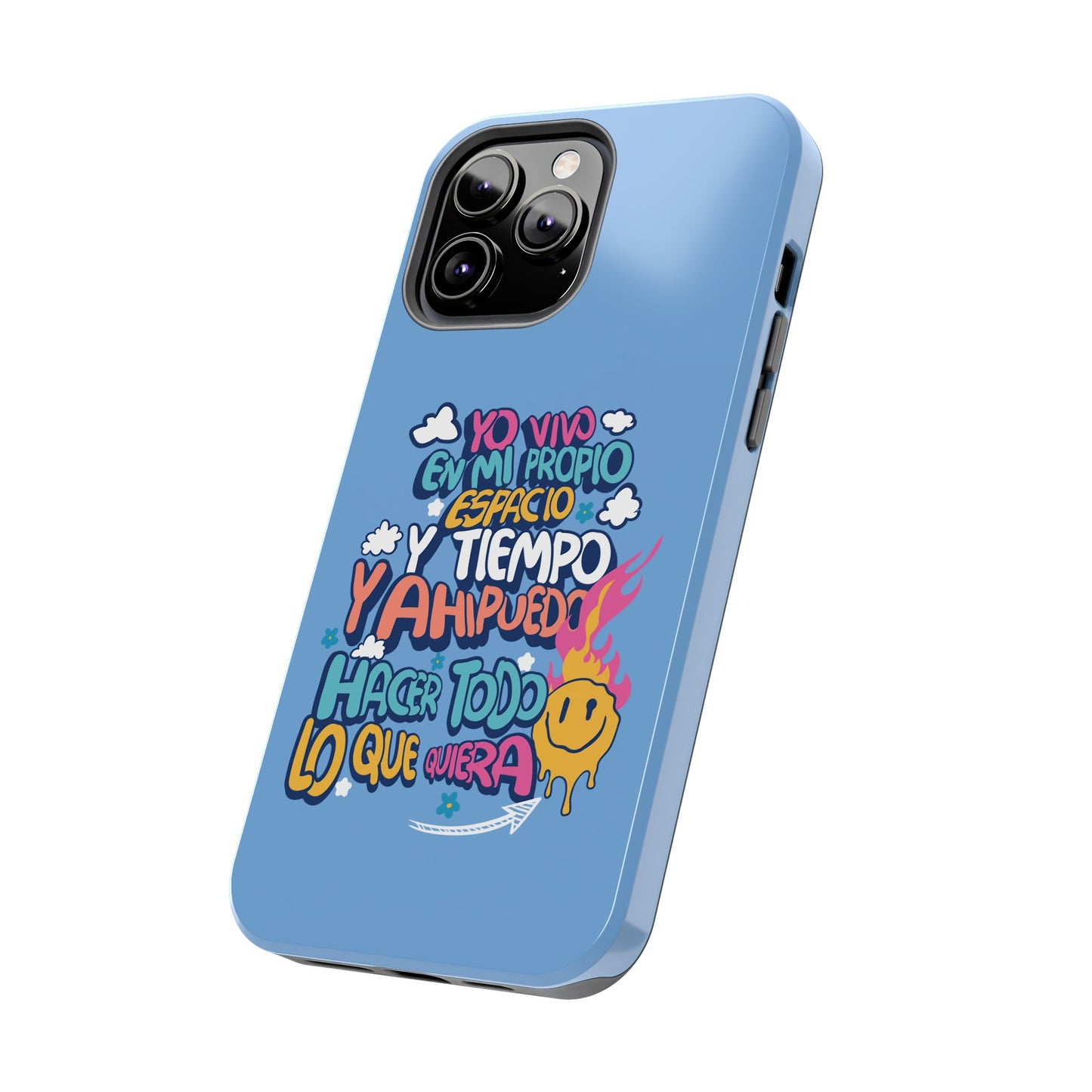 Funda para teléfono "Yo vivo en propio espacio y tiempo" - Celeste