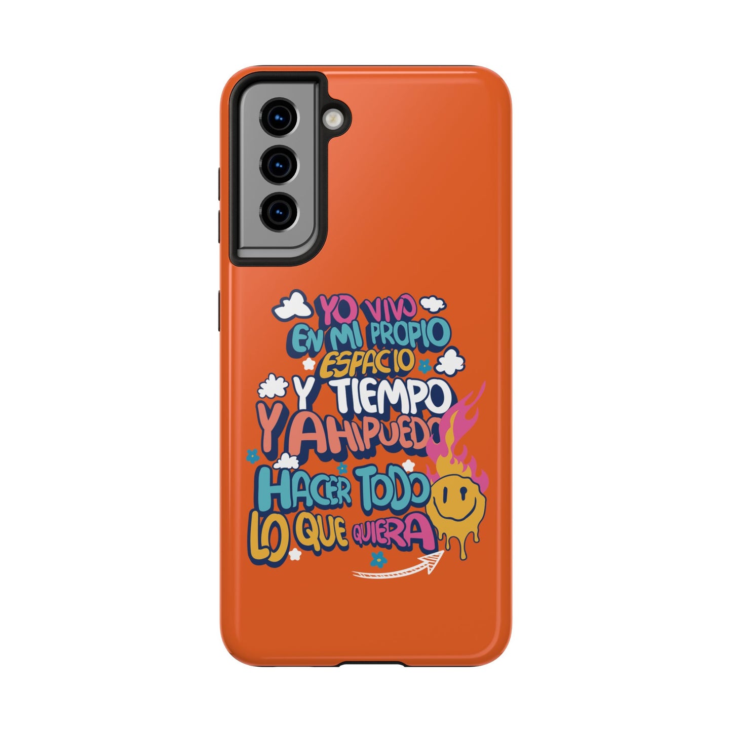 Funda para teléfono "Yo vivo en propio espacio y tiempo" - Naranja