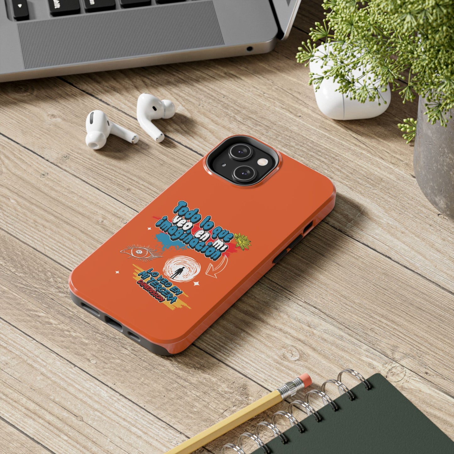 Funda para teléfono "Todo lo que veo en mi imaginación" - Naranja