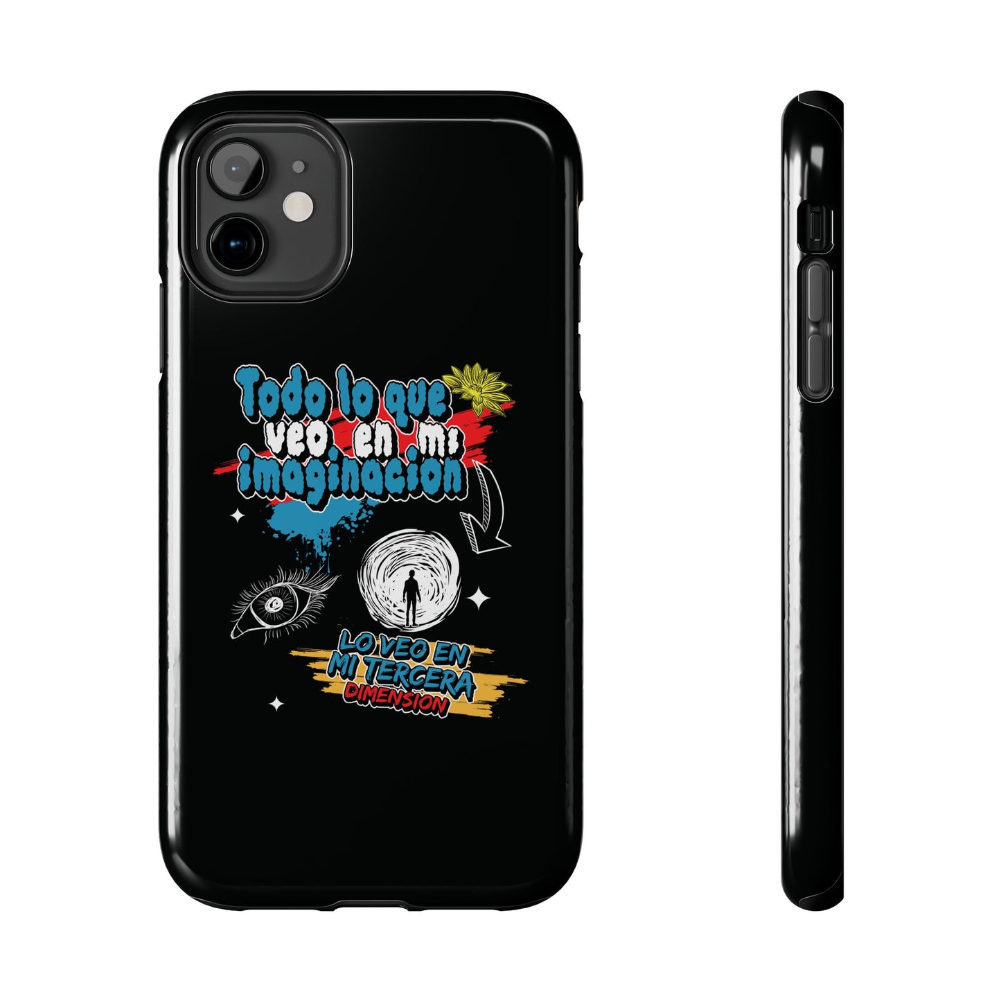 Funda para teléfono "Todo lo que veo en mi imaginación" - Negro
