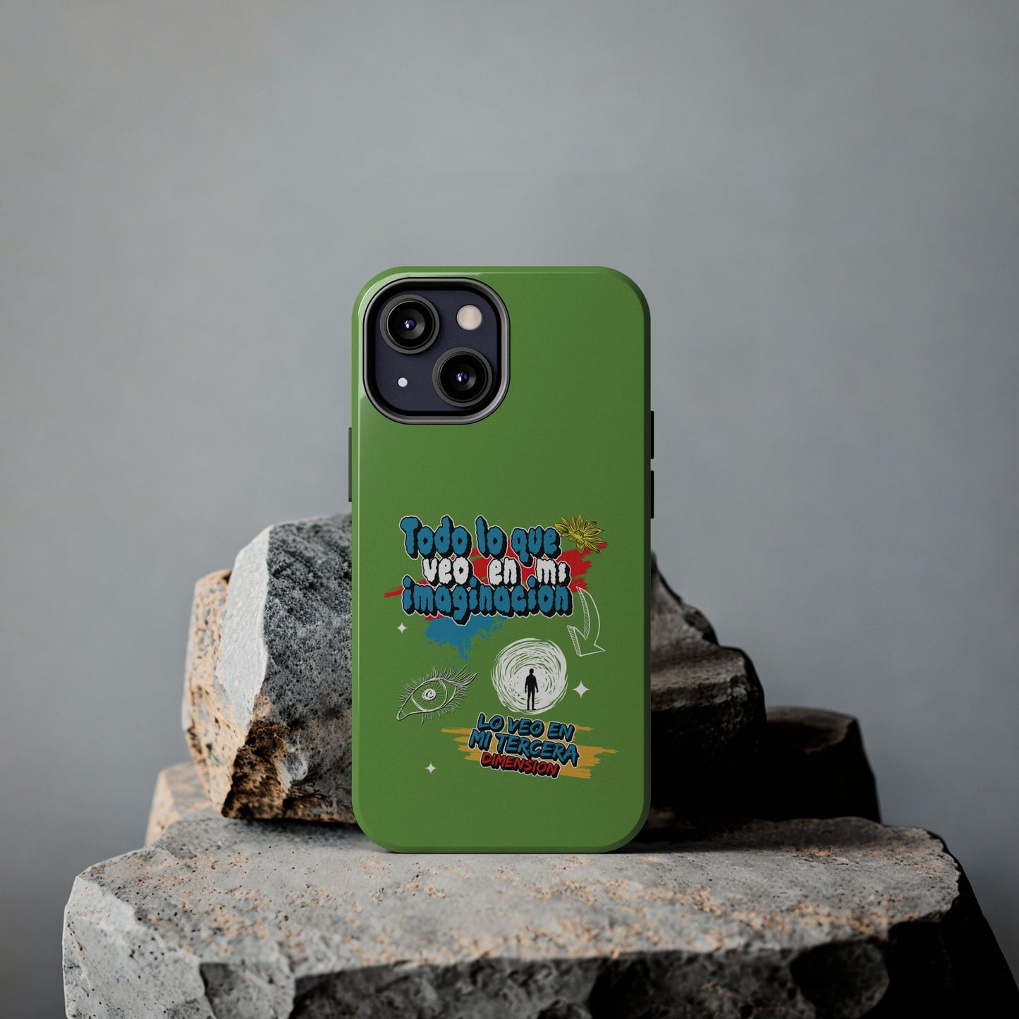 Funda para teléfono "Todo lo que veo en mi imaginación" - Verde