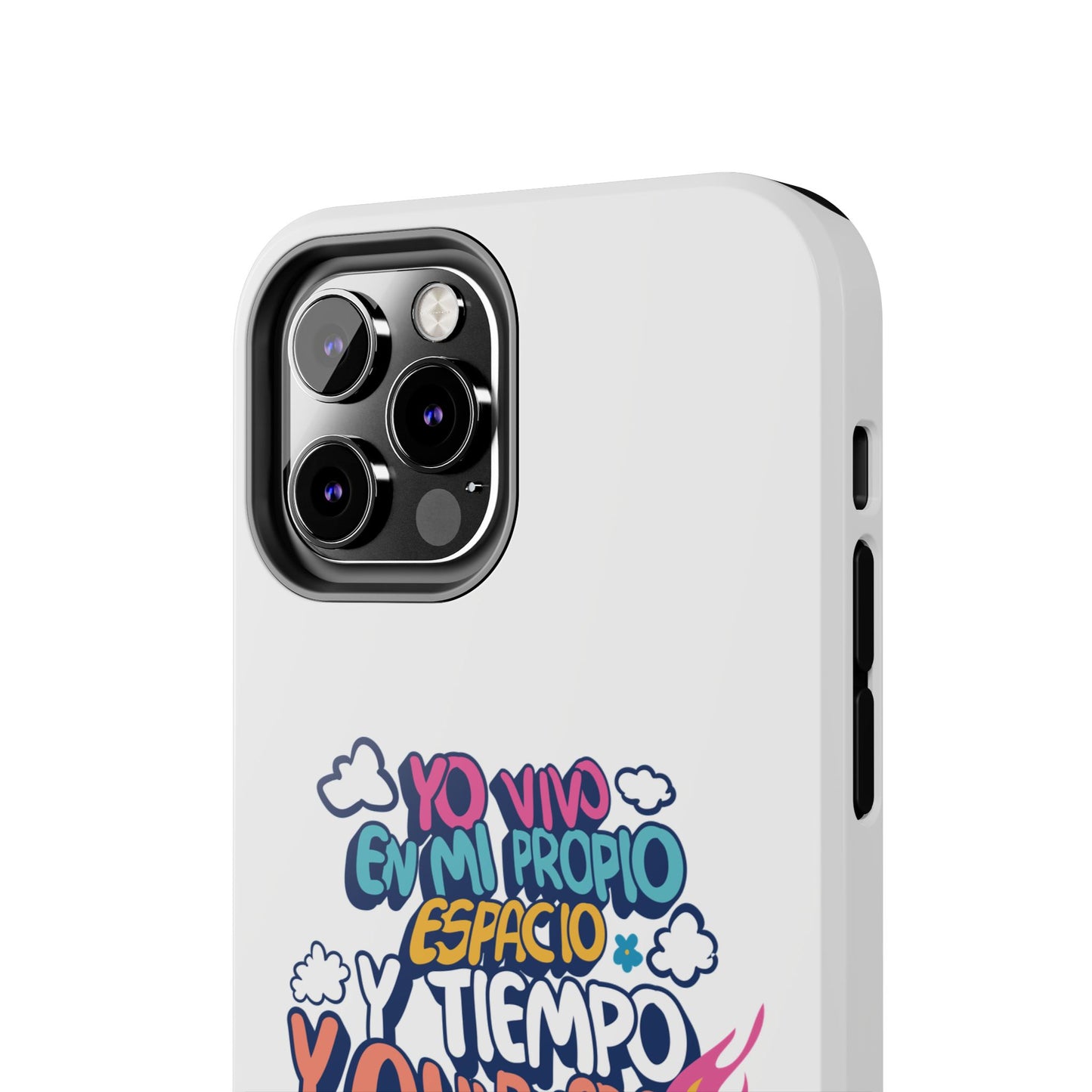 Funda para teléfono "Yo vivo en propio espacio y tiempo" - Blanco