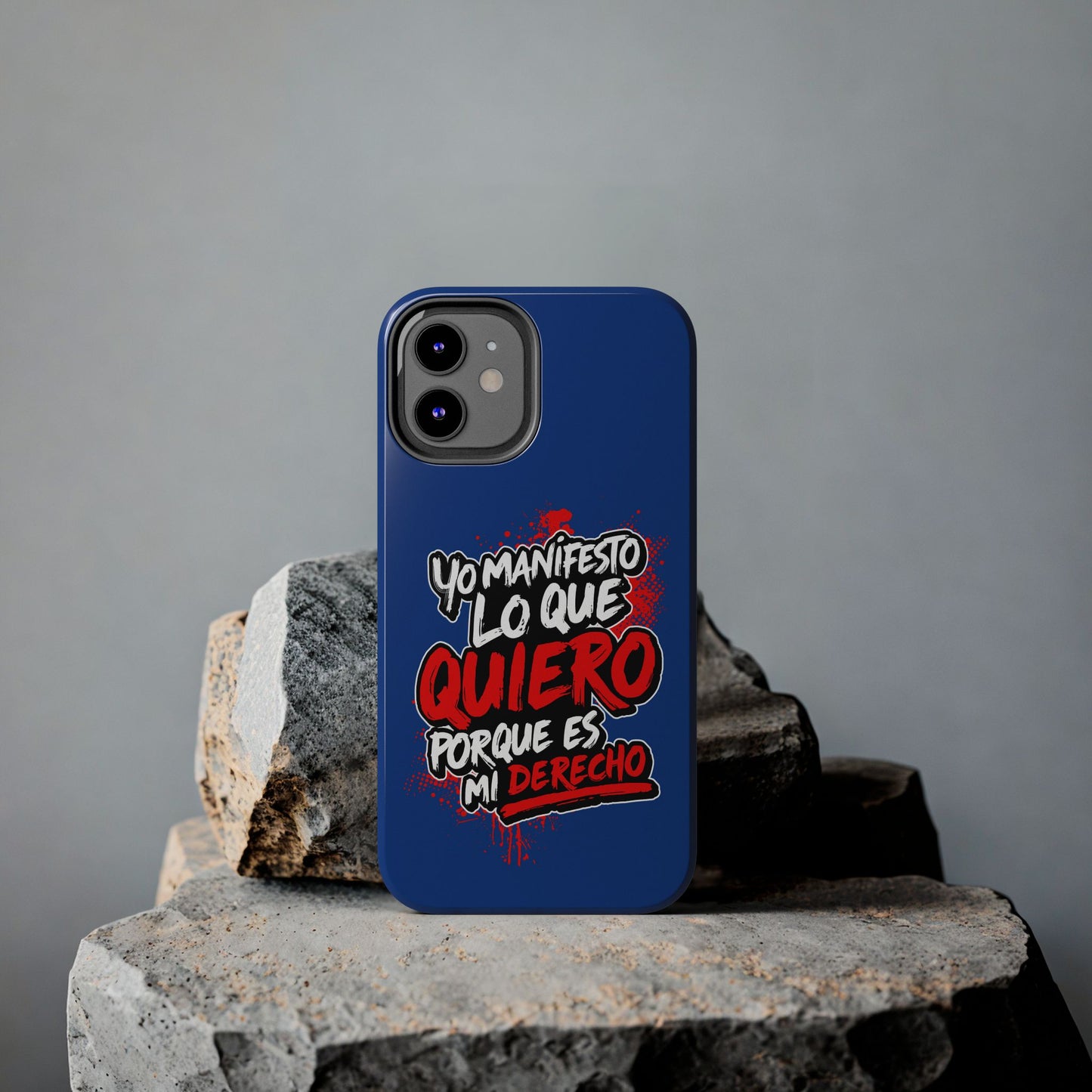 Funda para teléfono "Yo manifiesto lo que quiero" - Azul