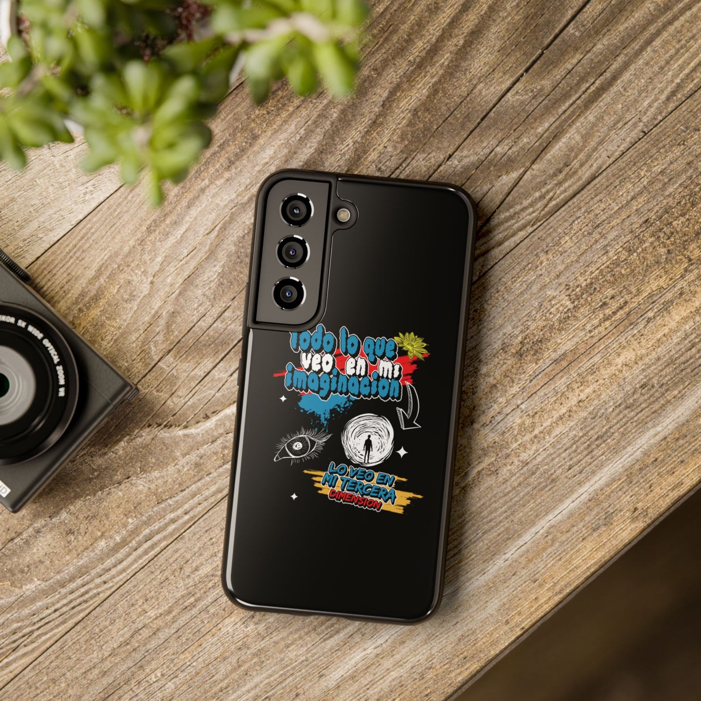 Funda para teléfono "Todo lo que veo en mi imaginación" - Negro