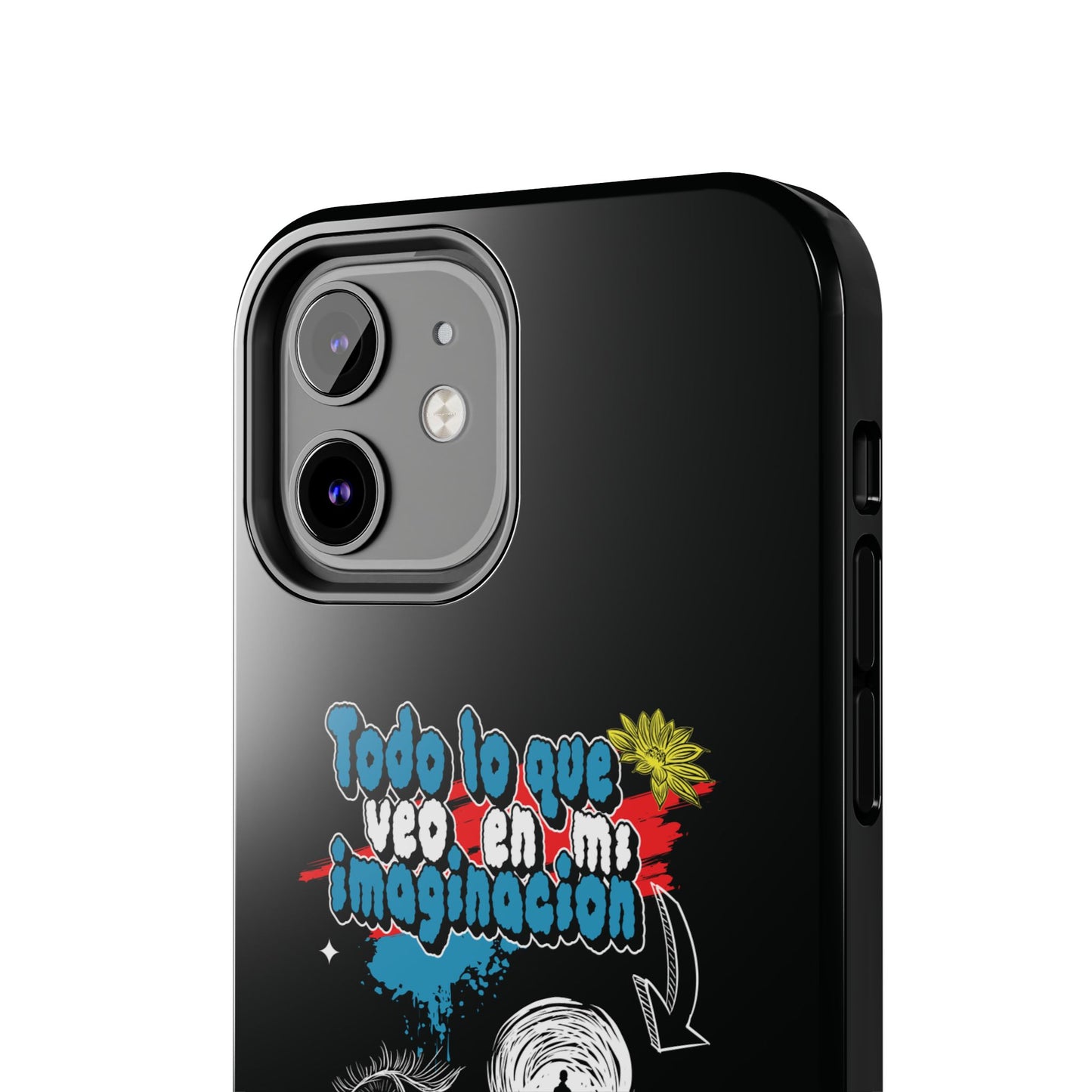 Funda para teléfono "Todo lo que veo en mi imaginación" - Negro
