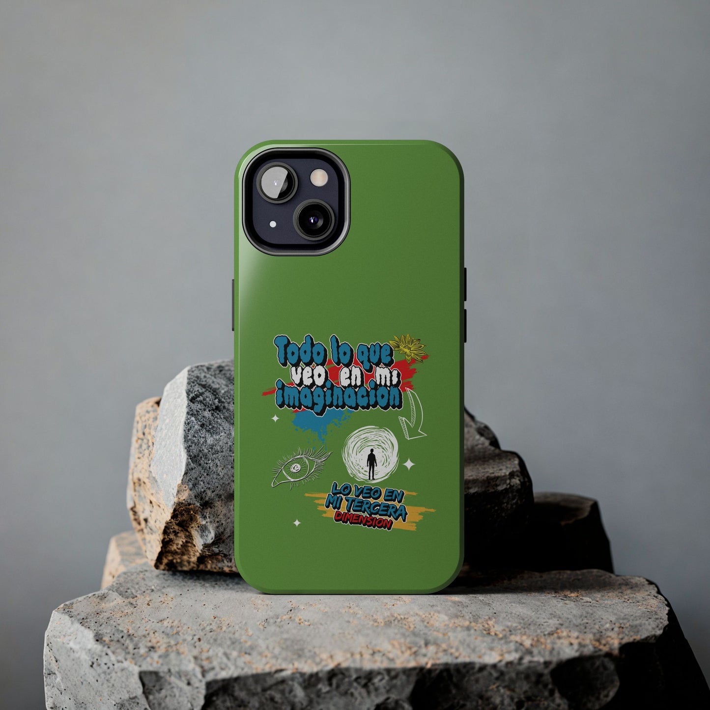 Funda para teléfono "Todo lo que veo en mi imaginación" - Verde