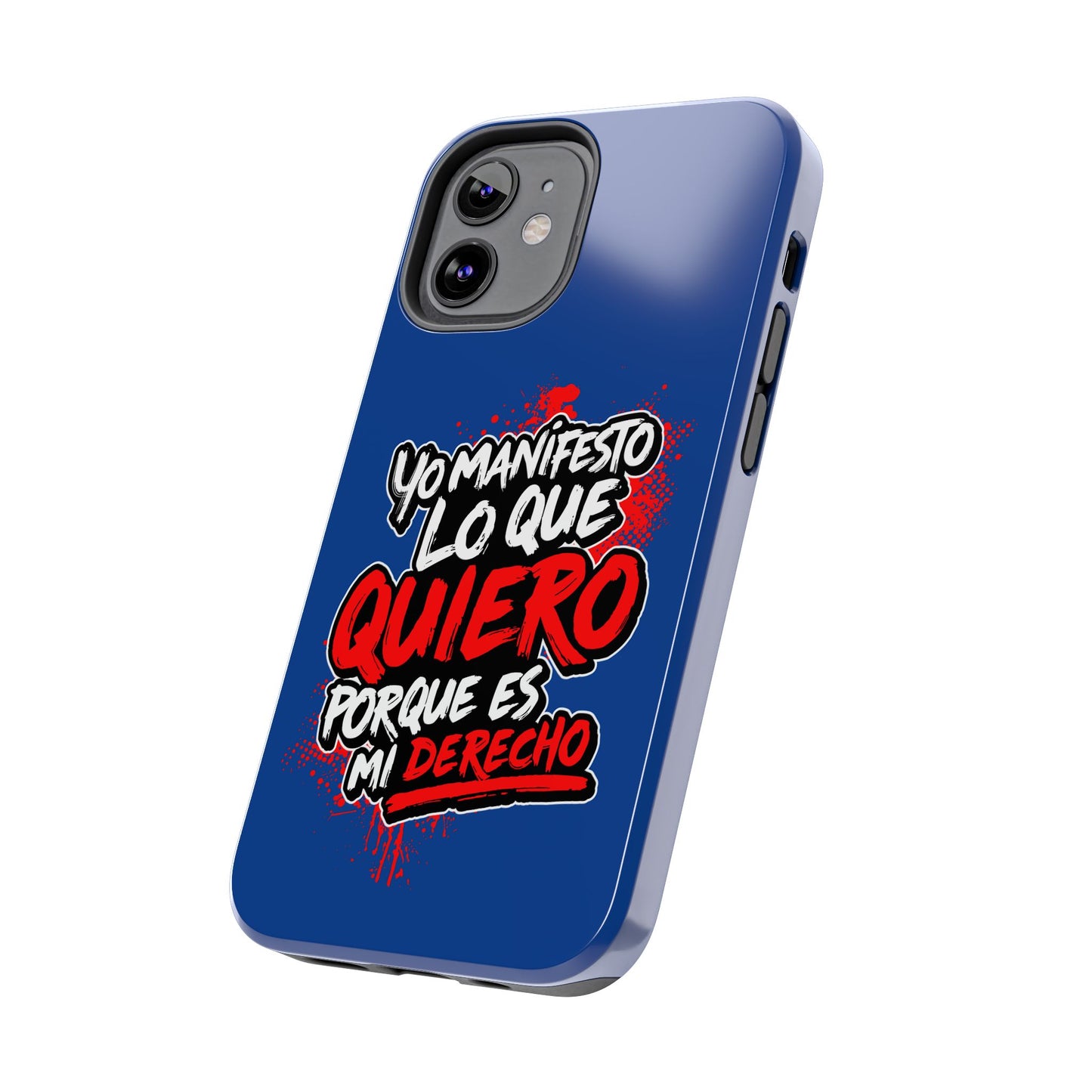 Funda para teléfono "Yo manifiesto lo que quiero" - Azul