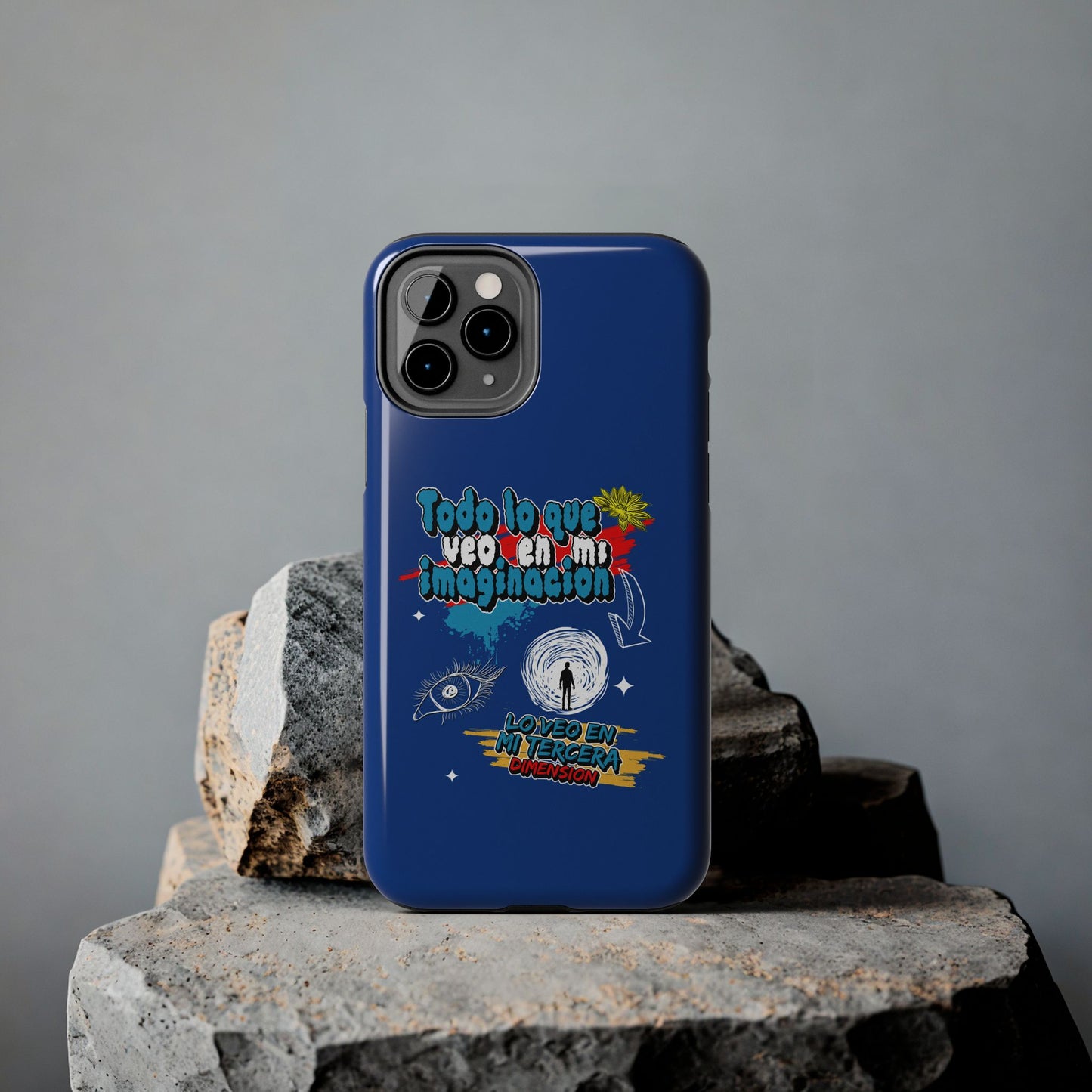 Funda para teléfono "Todo lo que veo en mi imaginación" - Azul