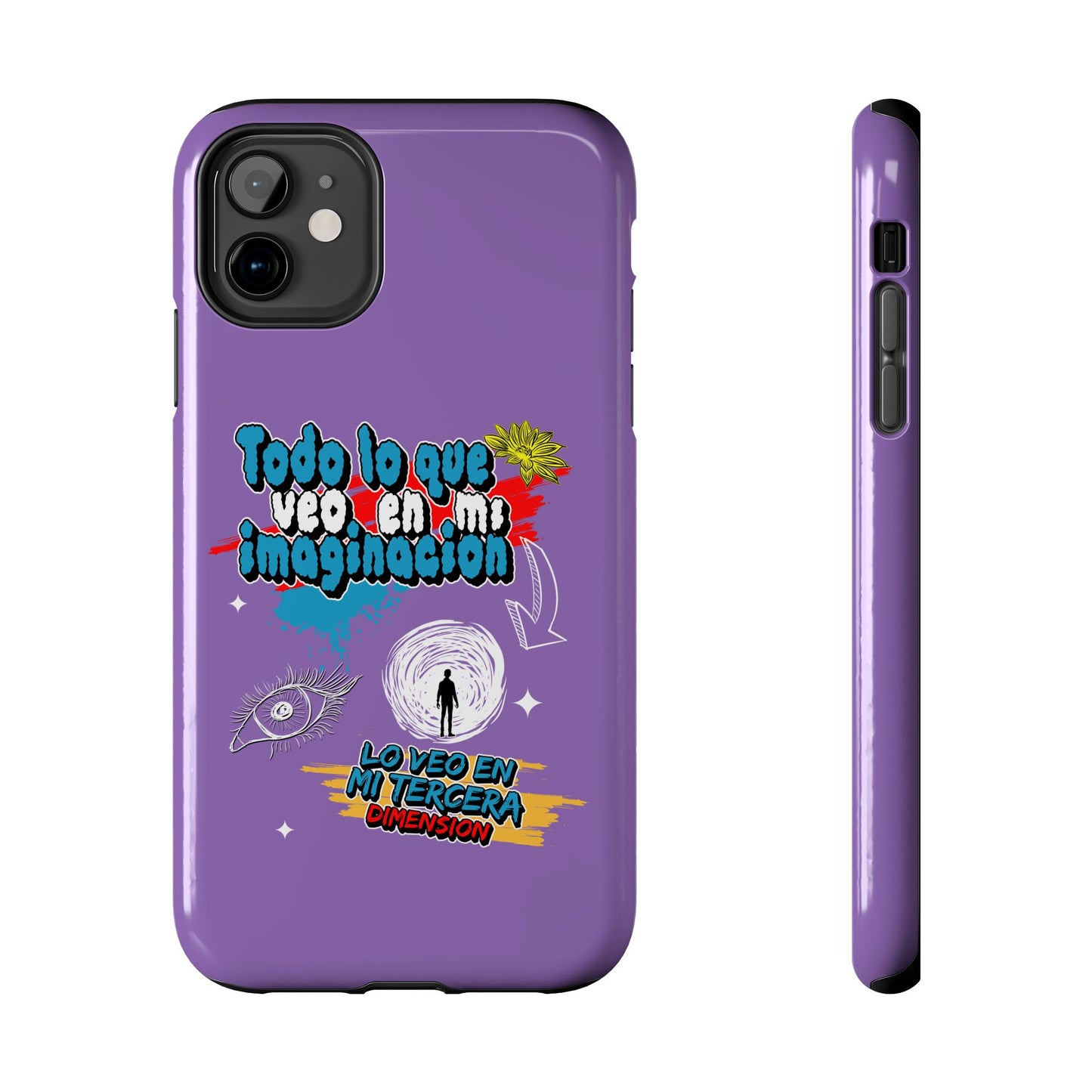 Funda para teléfono "Todo lo que veo en mi imaginación" - Lila