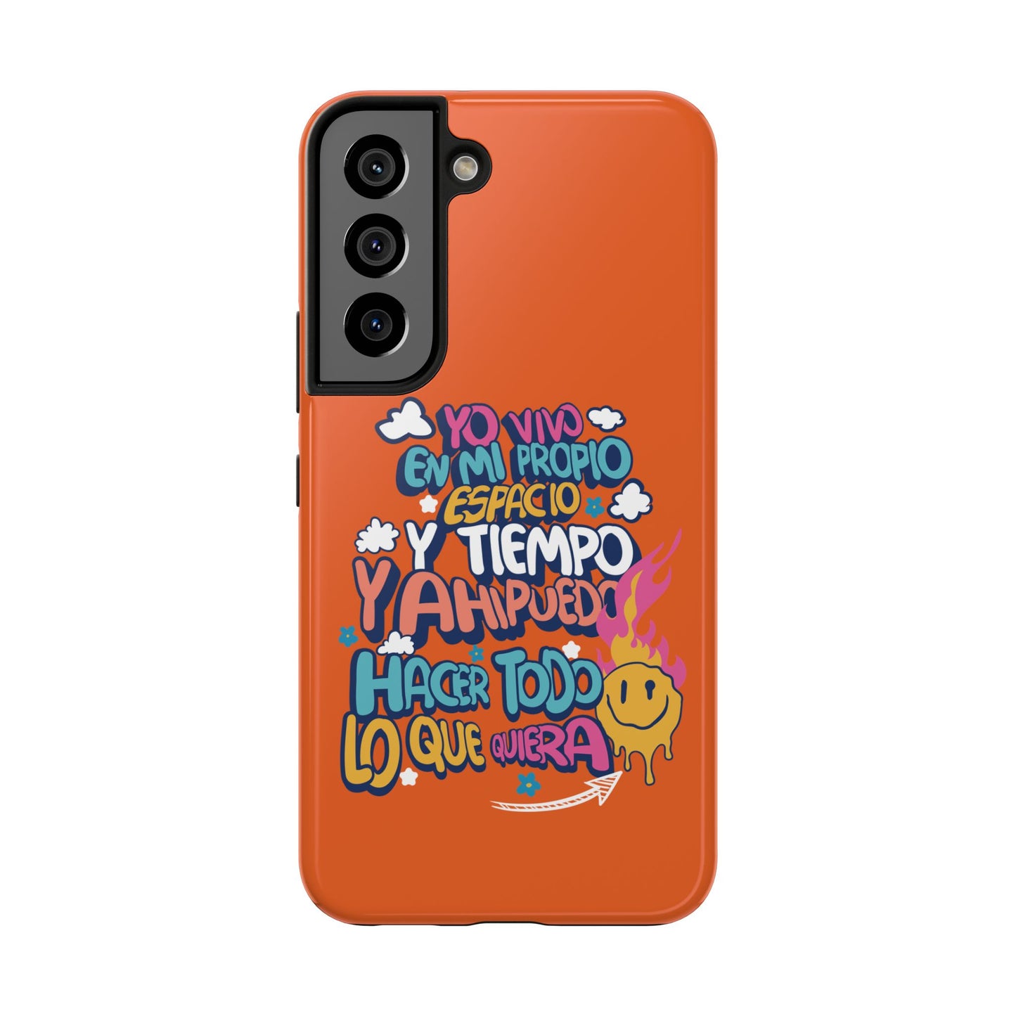 Funda para teléfono "Yo vivo en propio espacio y tiempo" - Naranja