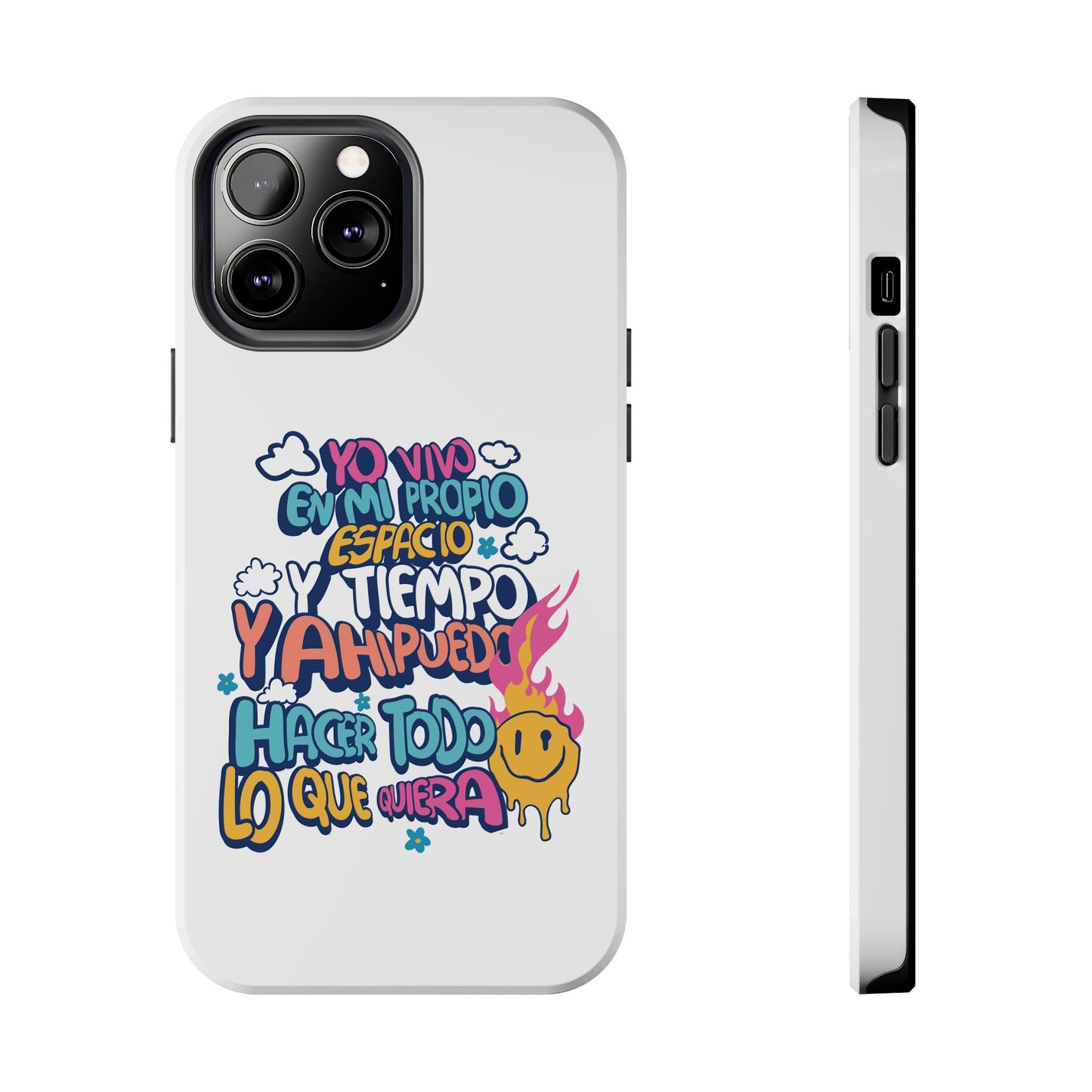 Funda para teléfono "Yo vivo en propio espacio y tiempo" - Blanco