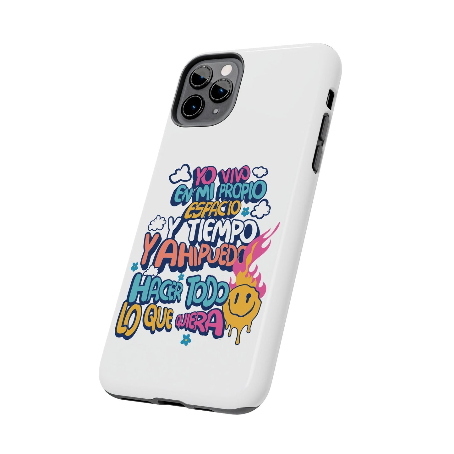 Funda para teléfono "Yo vivo en propio espacio y tiempo" - Blanco