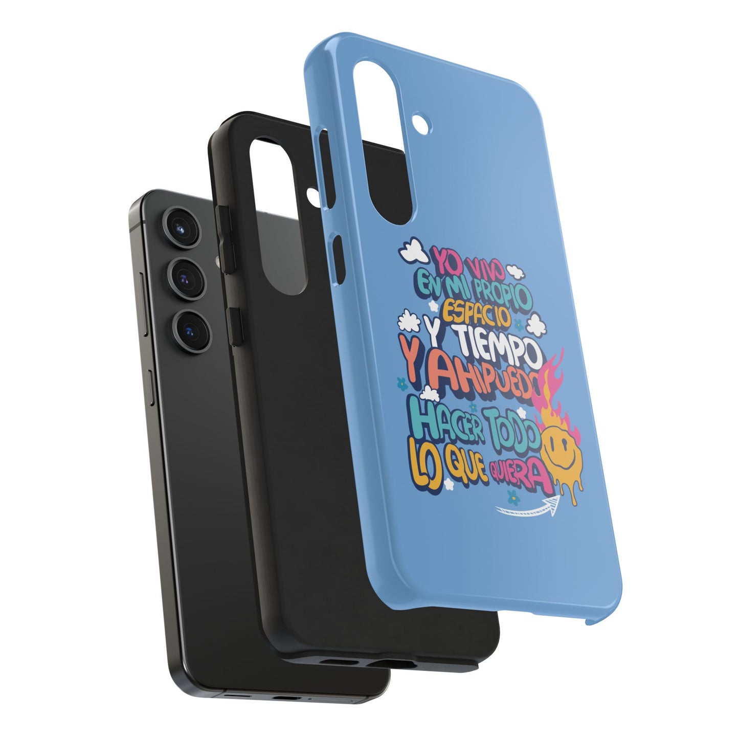 Funda para teléfono "Yo vivo en propio espacio y tiempo" - Celeste