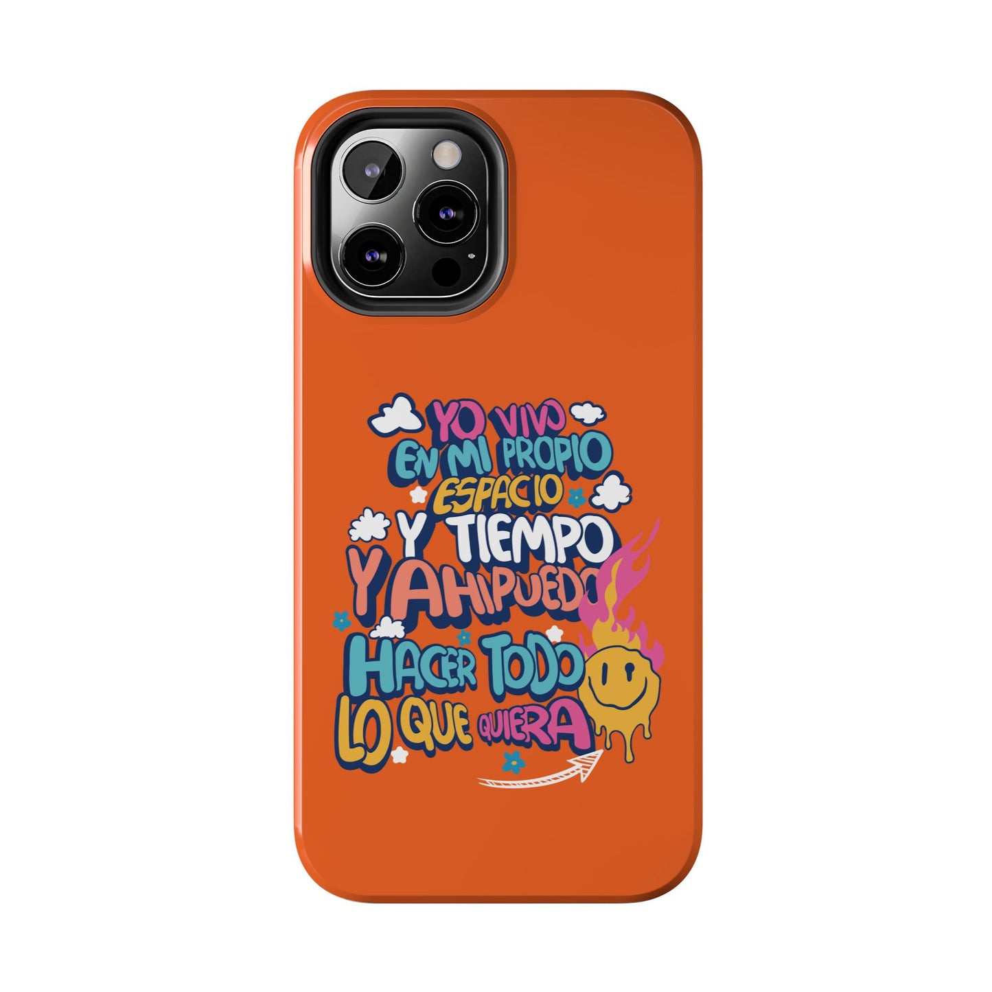 Funda para teléfono "Yo vivo en propio espacio y tiempo" - Naranja