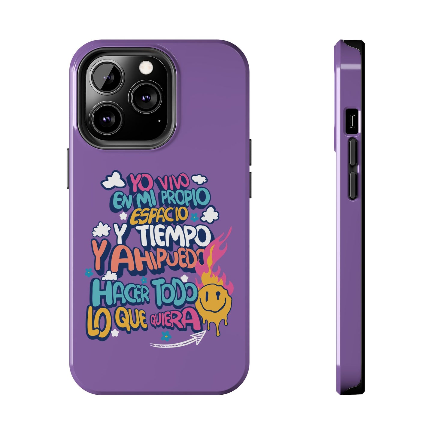 Funda para teléfono "Yo vivo en propio espacio y tiempo" - Lila