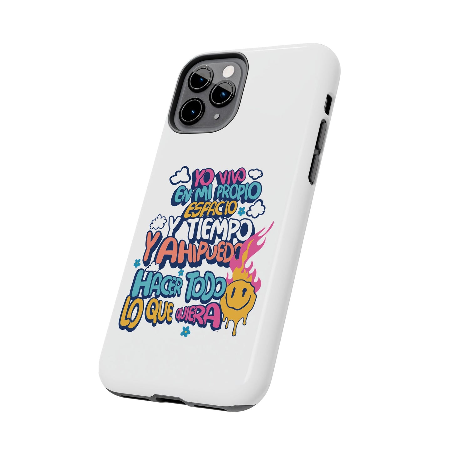 Funda para teléfono "Yo vivo en propio espacio y tiempo" - Blanco