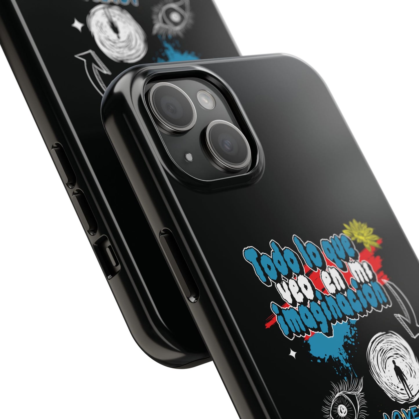 Funda para teléfono "Todo lo que veo en mi imaginación" - Negro