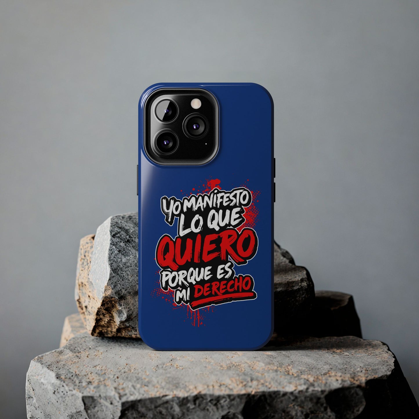 Funda para teléfono "Yo manifiesto lo que quiero" - Azul