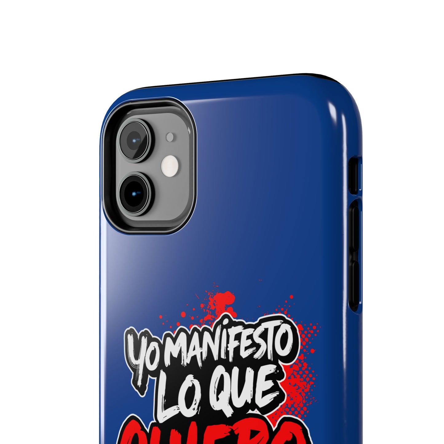 Funda para teléfono "Yo manifiesto lo que quiero" - Azul