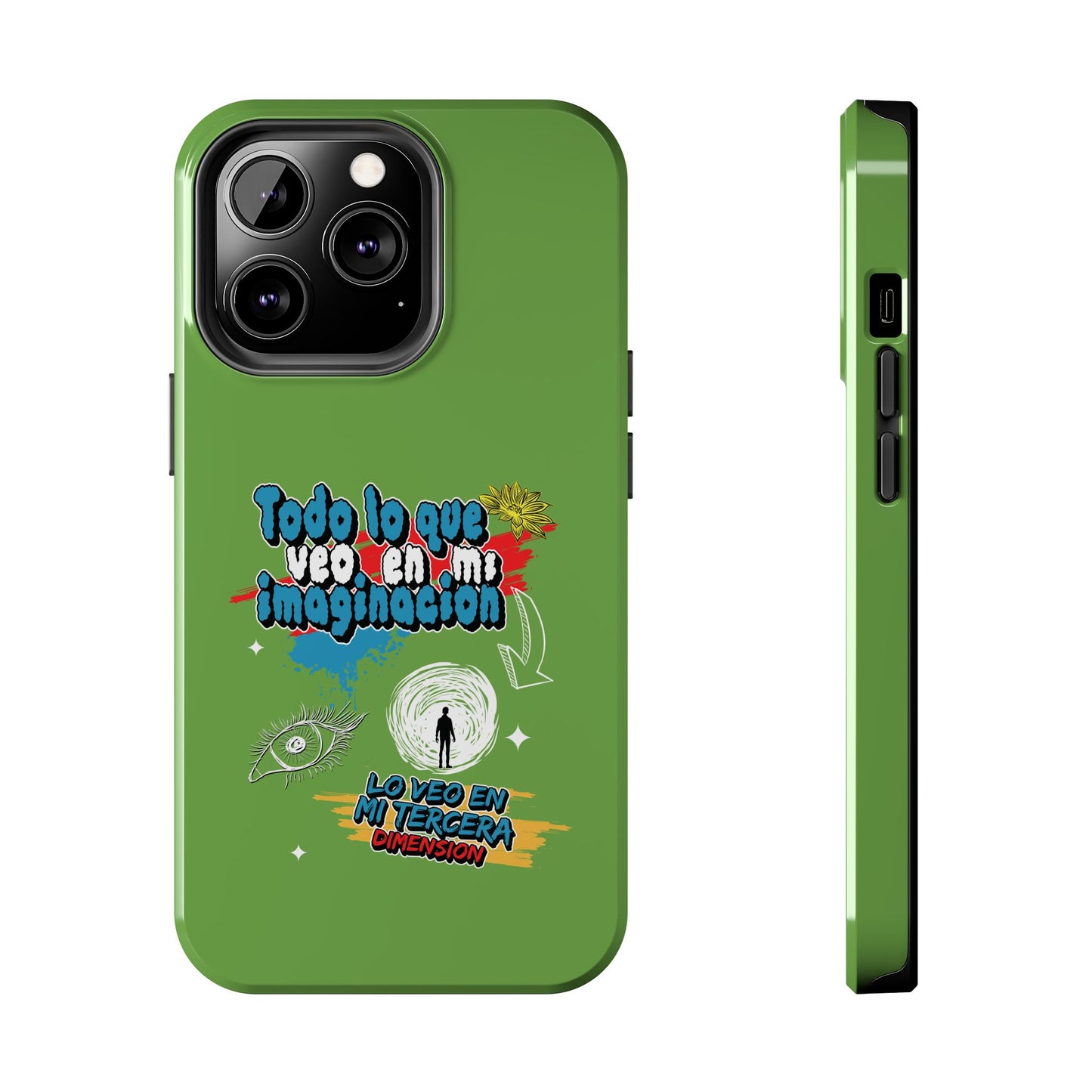 Funda para teléfono "Todo lo que veo en mi imaginación" - Verde