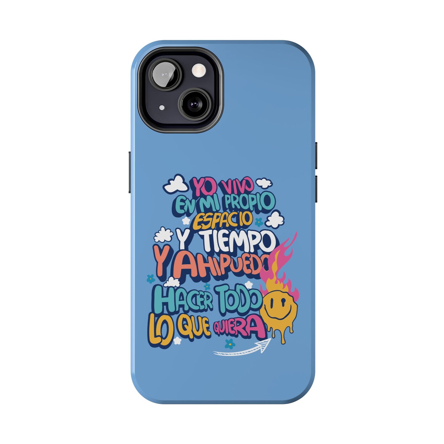 Funda para teléfono "Yo vivo en propio espacio y tiempo" - Celeste