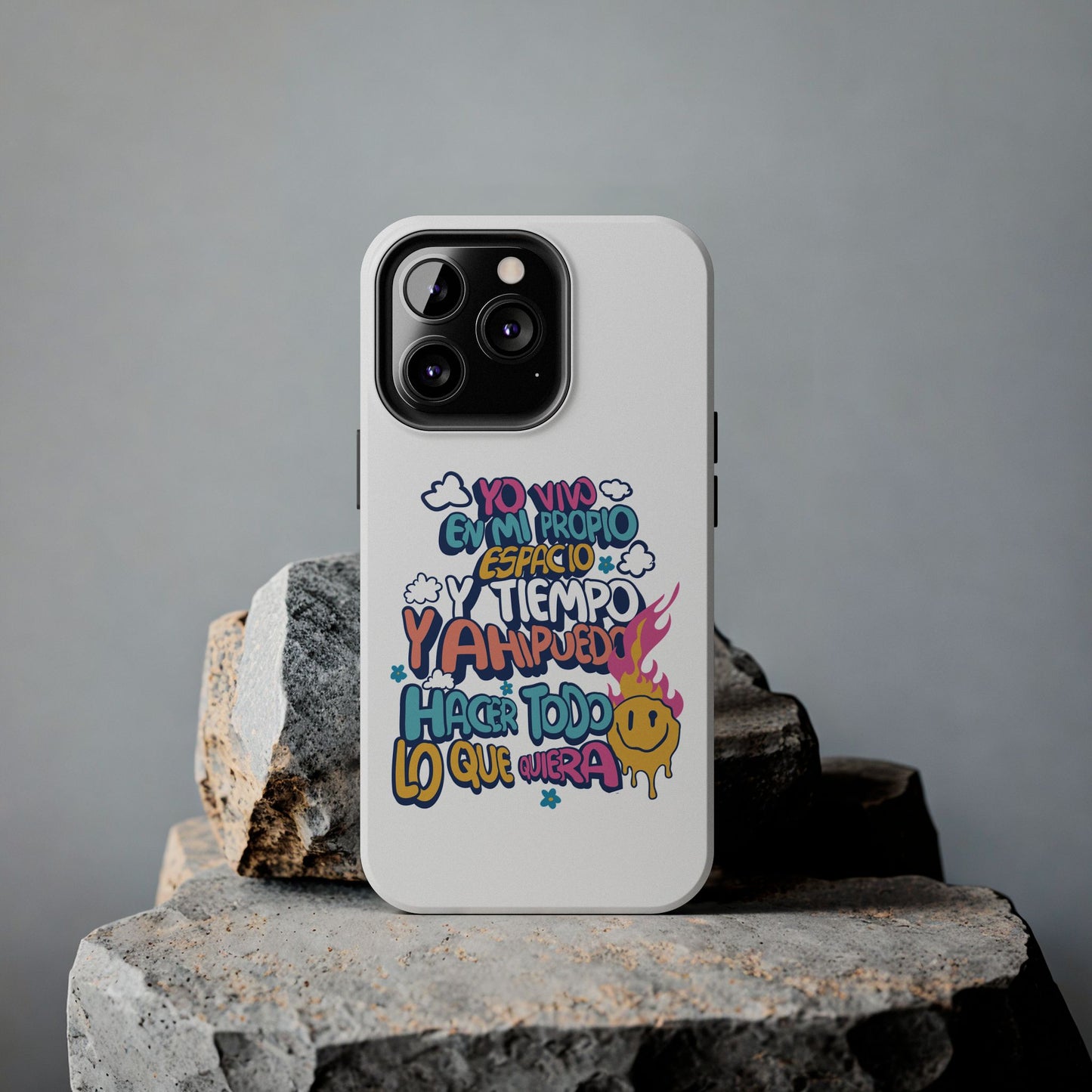 Funda para teléfono "Yo vivo en propio espacio y tiempo" - Blanco