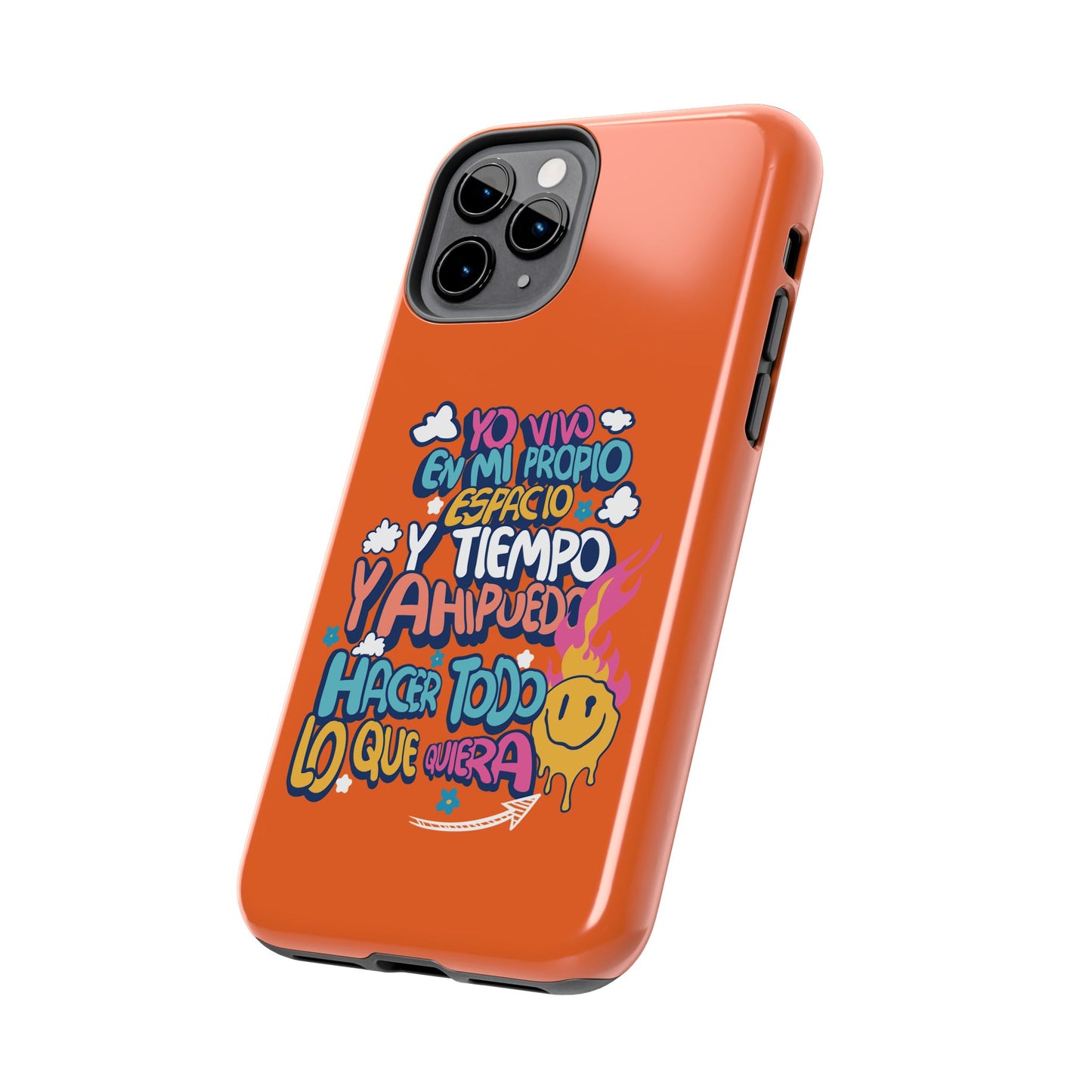 Funda para teléfono "Yo vivo en propio espacio y tiempo" - Naranja