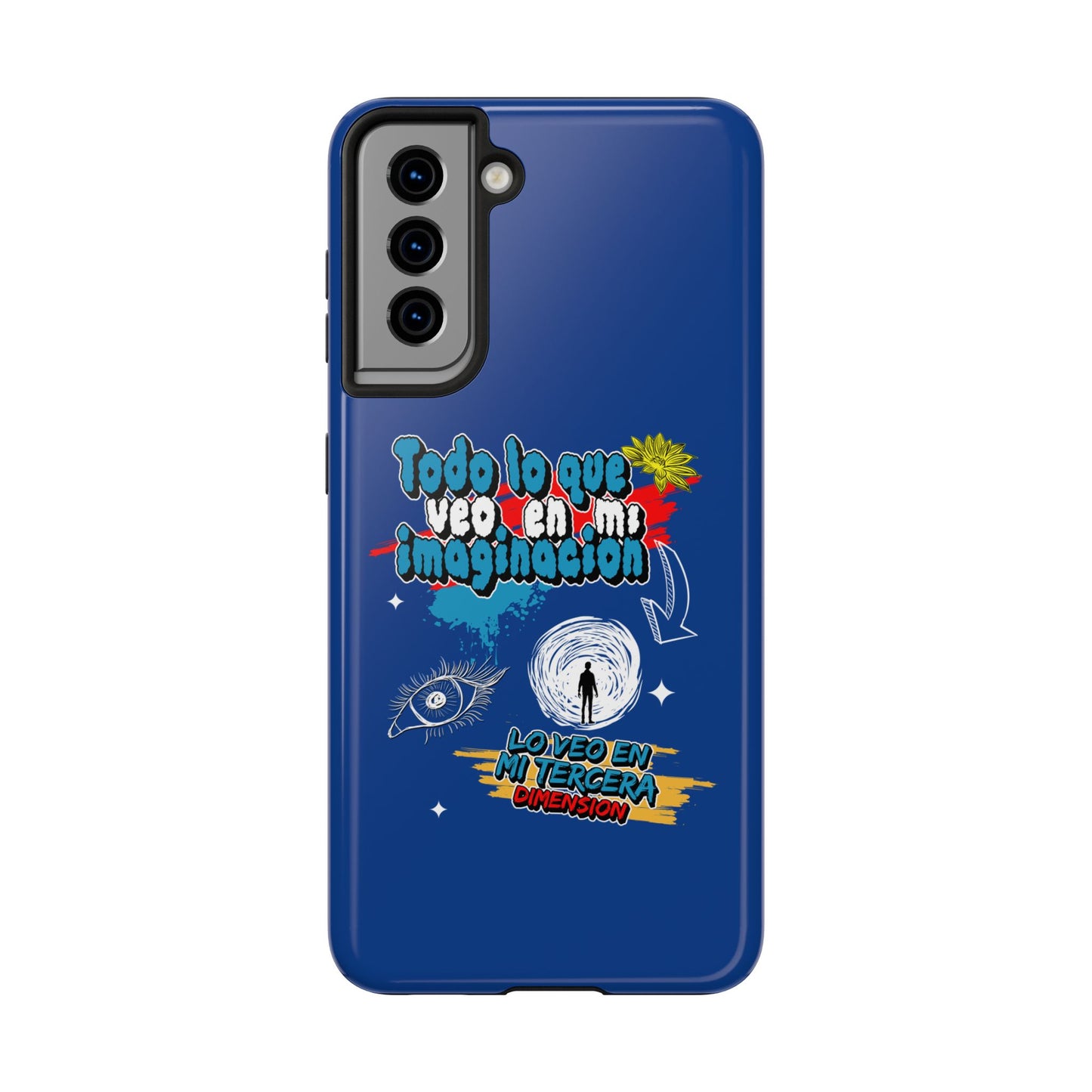 Funda para teléfono "Todo lo que veo en mi imaginación" - Azul