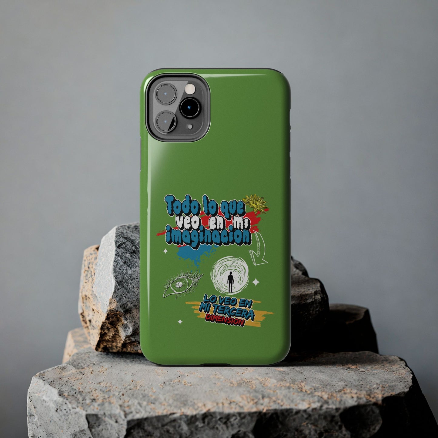 Funda para teléfono "Todo lo que veo en mi imaginación" - Verde