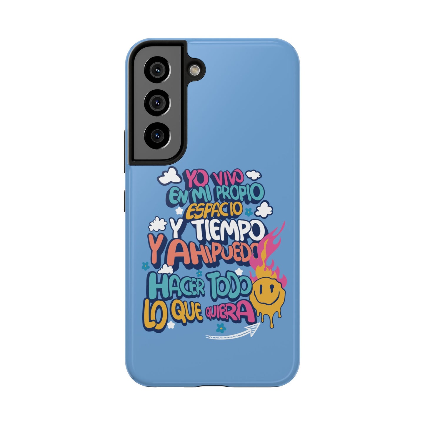 Funda para teléfono "Yo vivo en propio espacio y tiempo" - Celeste