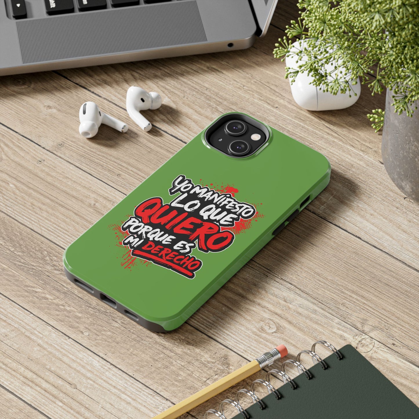 Funda para teléfono "Yo manifiesto lo que quiero" - Verde