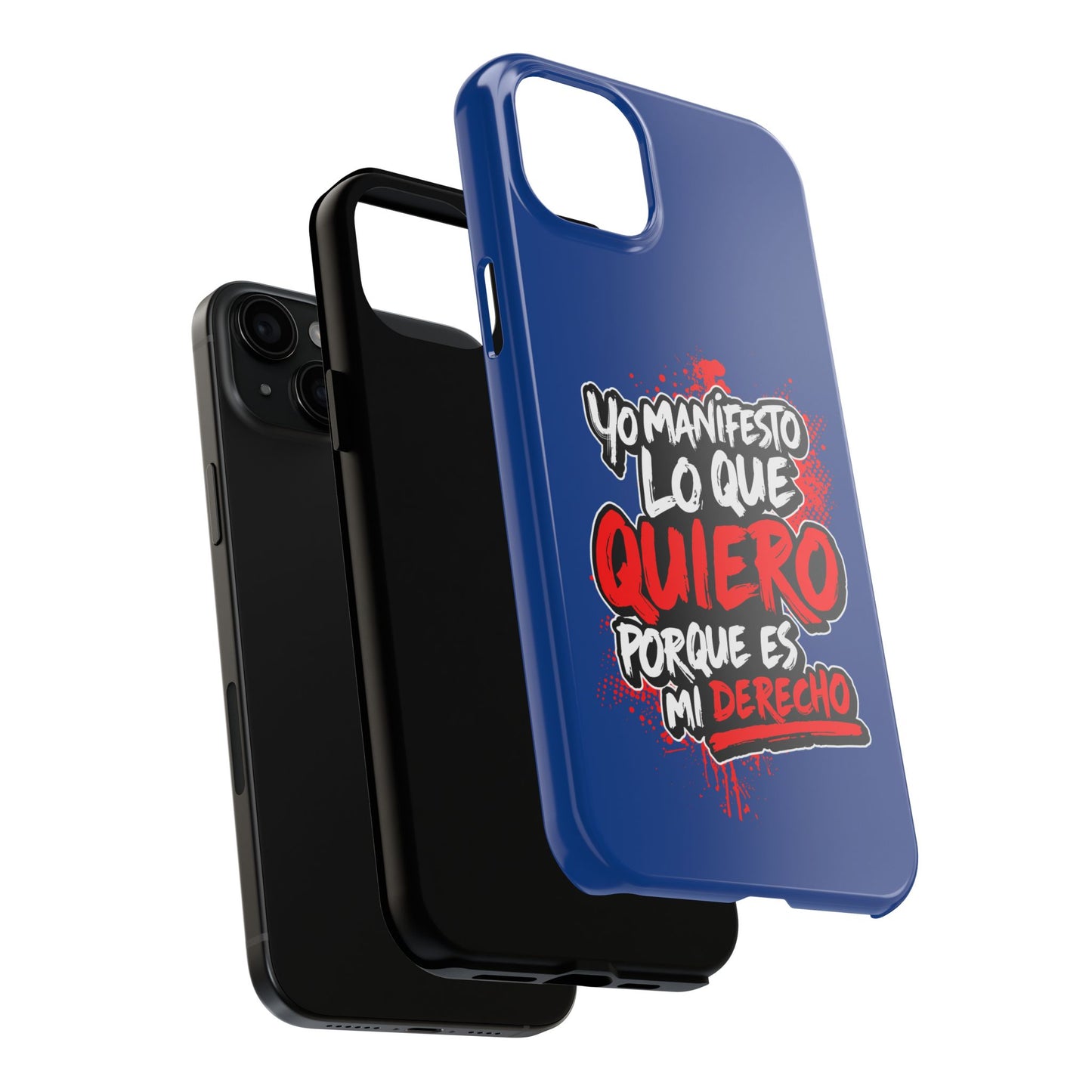 Funda para teléfono "Yo manifiesto lo que quiero" - Azul