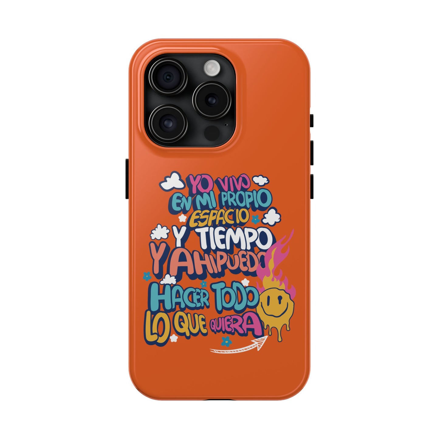 Funda para teléfono "Yo vivo en propio espacio y tiempo" - Naranja