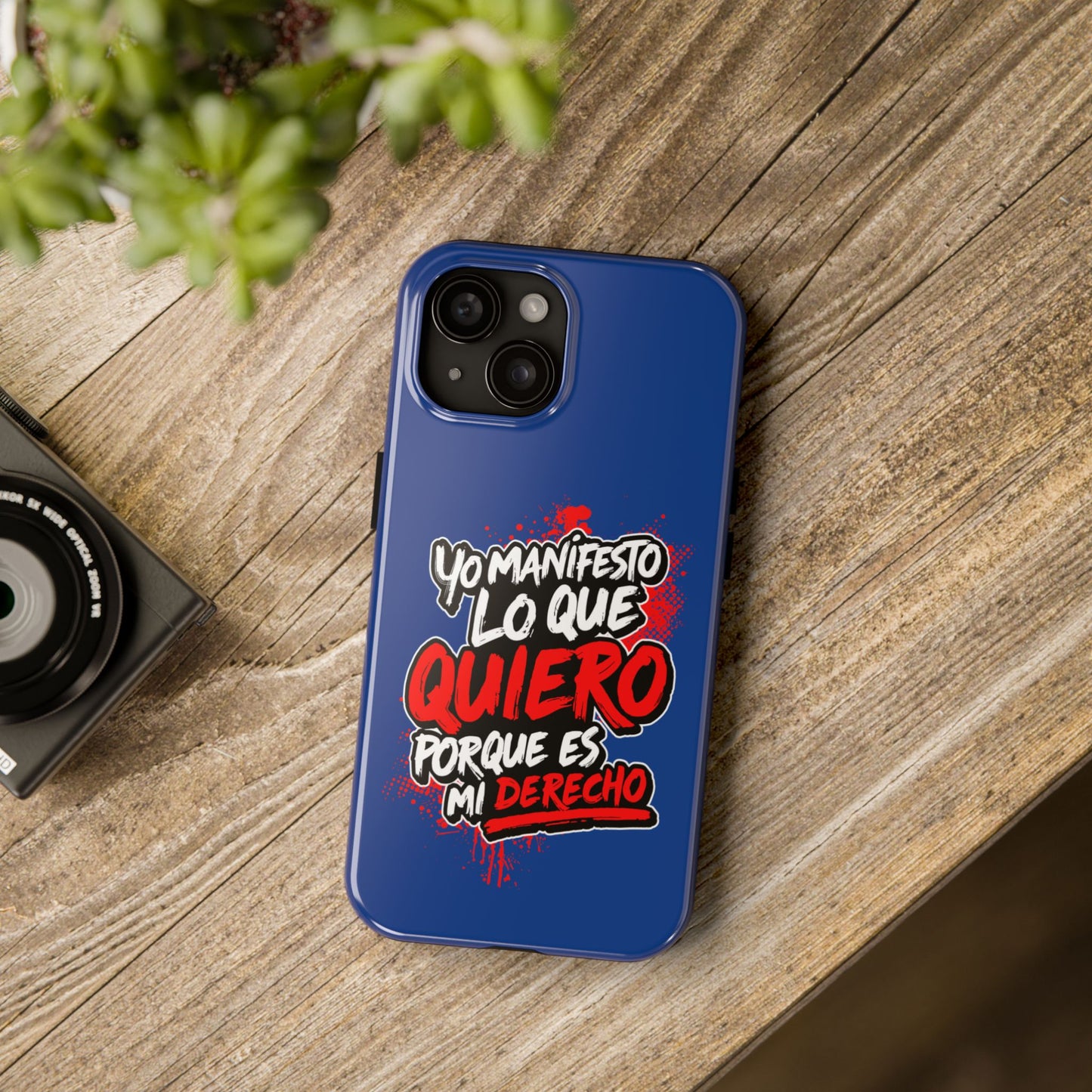 Funda para teléfono "Yo manifiesto lo que quiero" - Azul