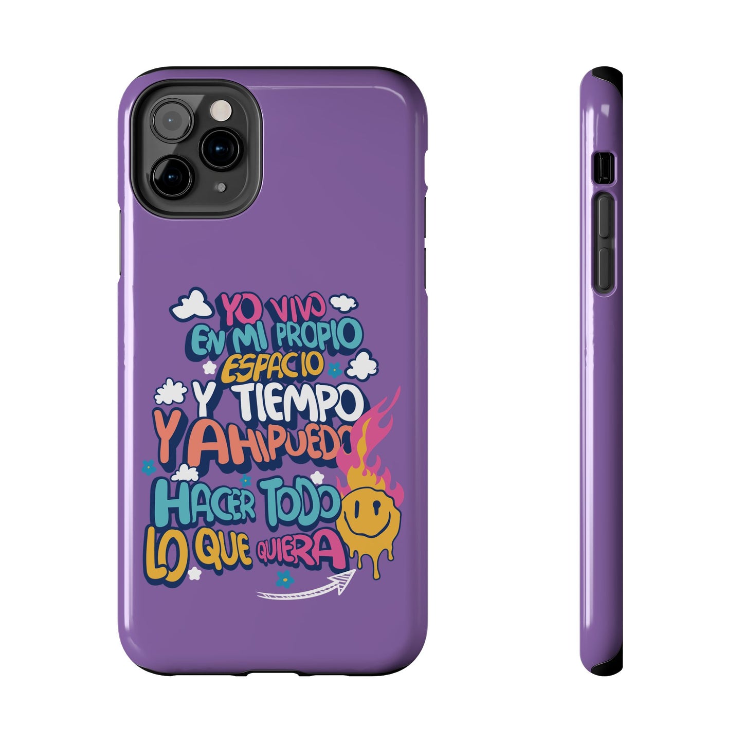 Funda para teléfono "Yo vivo en propio espacio y tiempo" - Lila