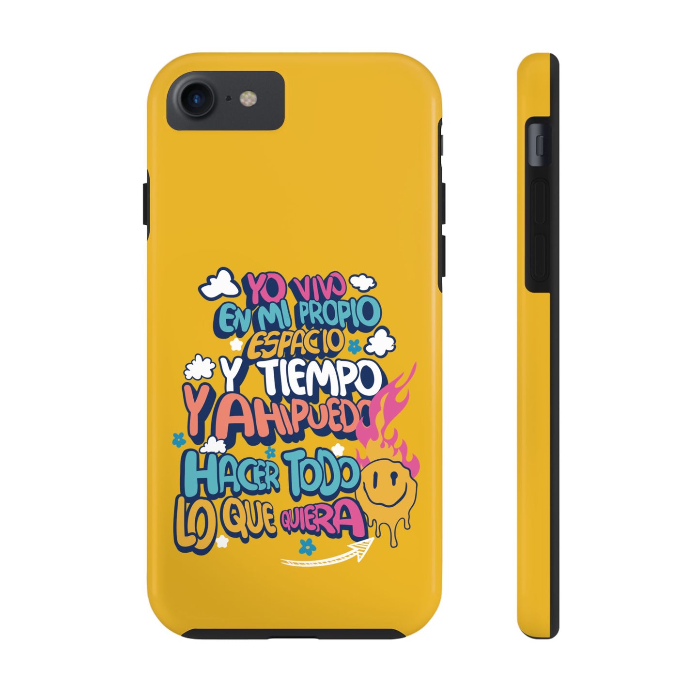 Funda para teléfono "Yo vivo en propio espacio y tiempo" - Amarillo
