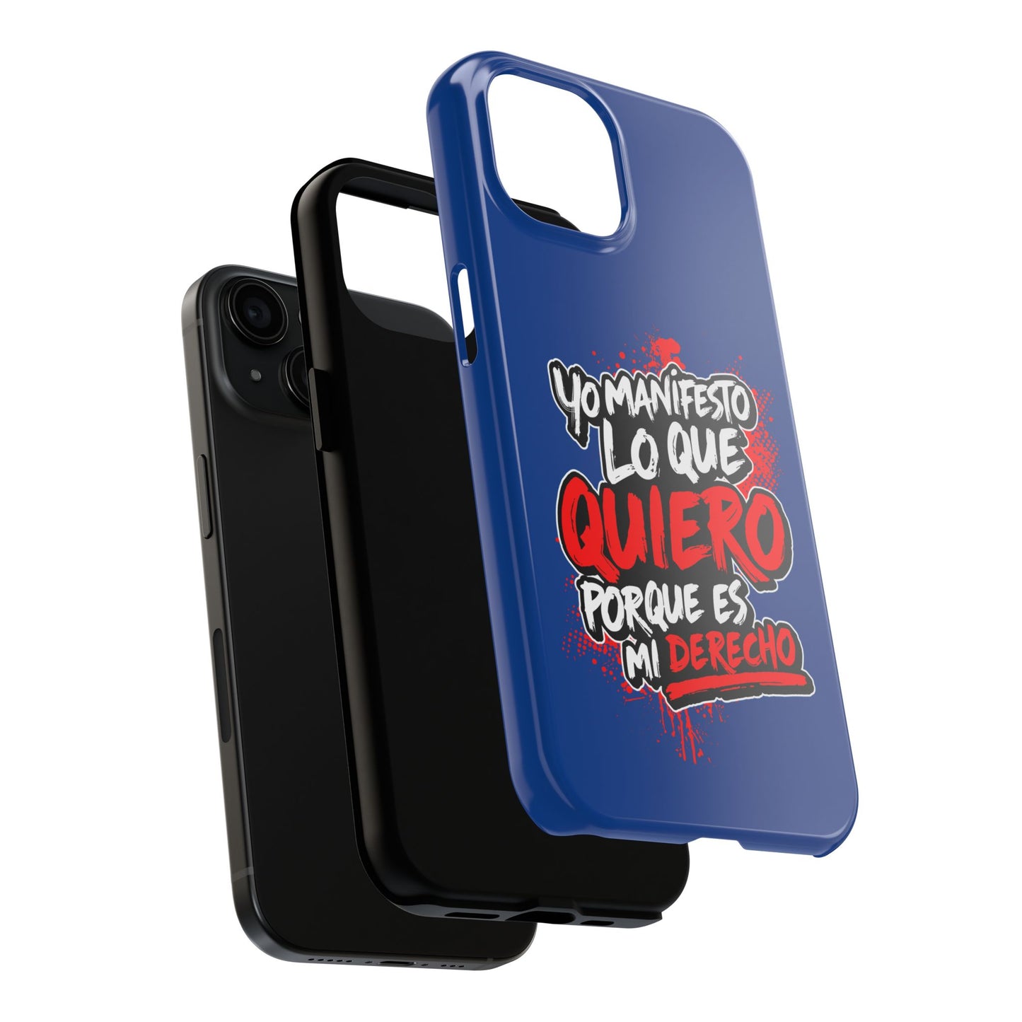 Funda para teléfono "Yo manifiesto lo que quiero" - Azul