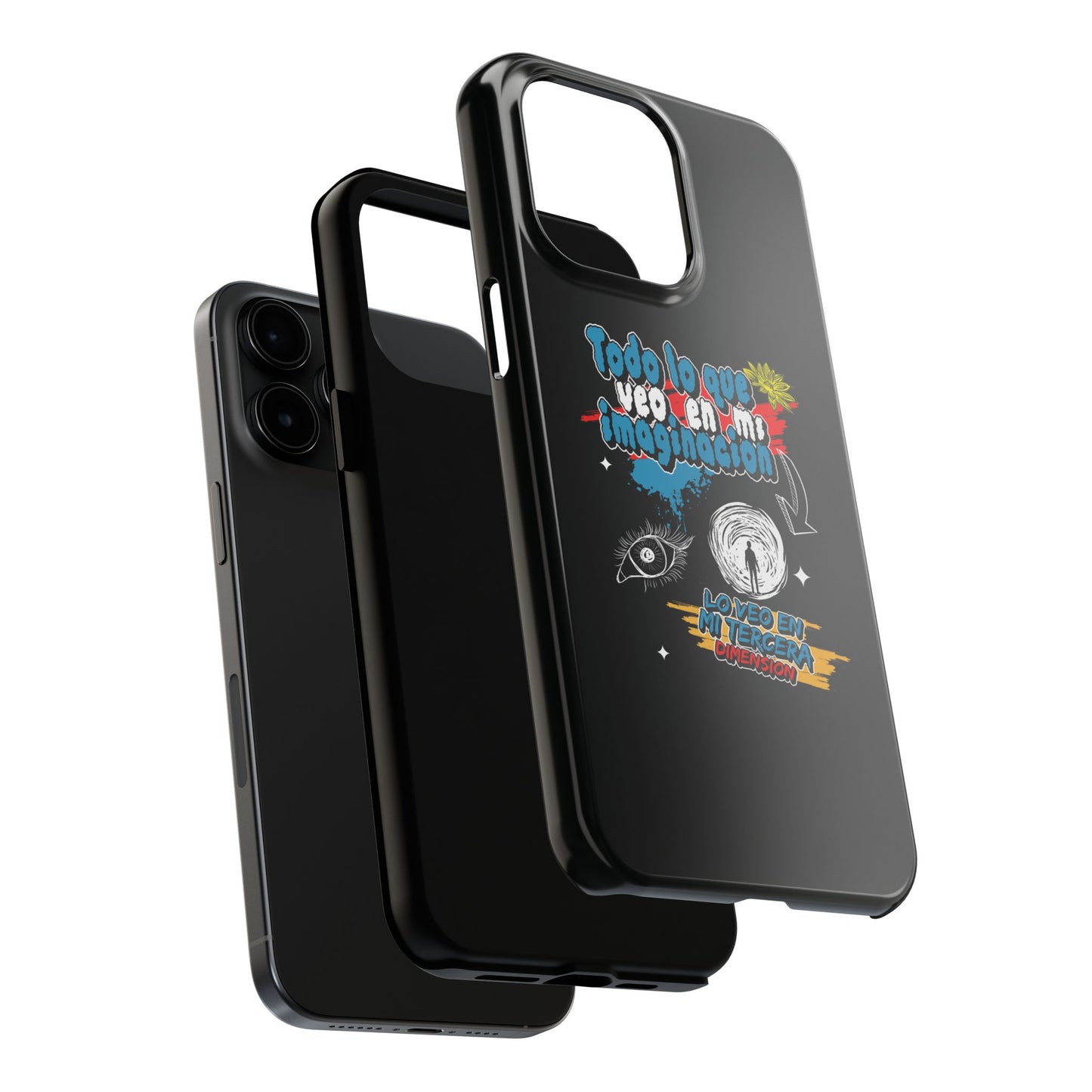 Funda para teléfono "Todo lo que veo en mi imaginación" - Negro