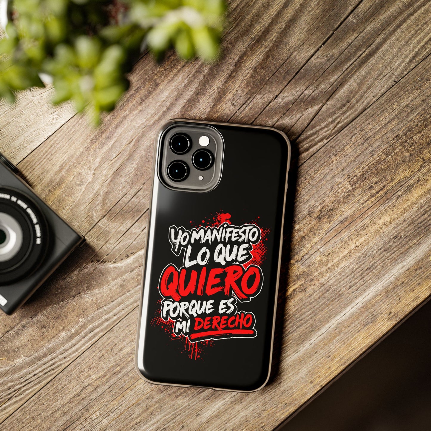 Funda para teléfono "Yo manifiesto lo que quiero" - Negro