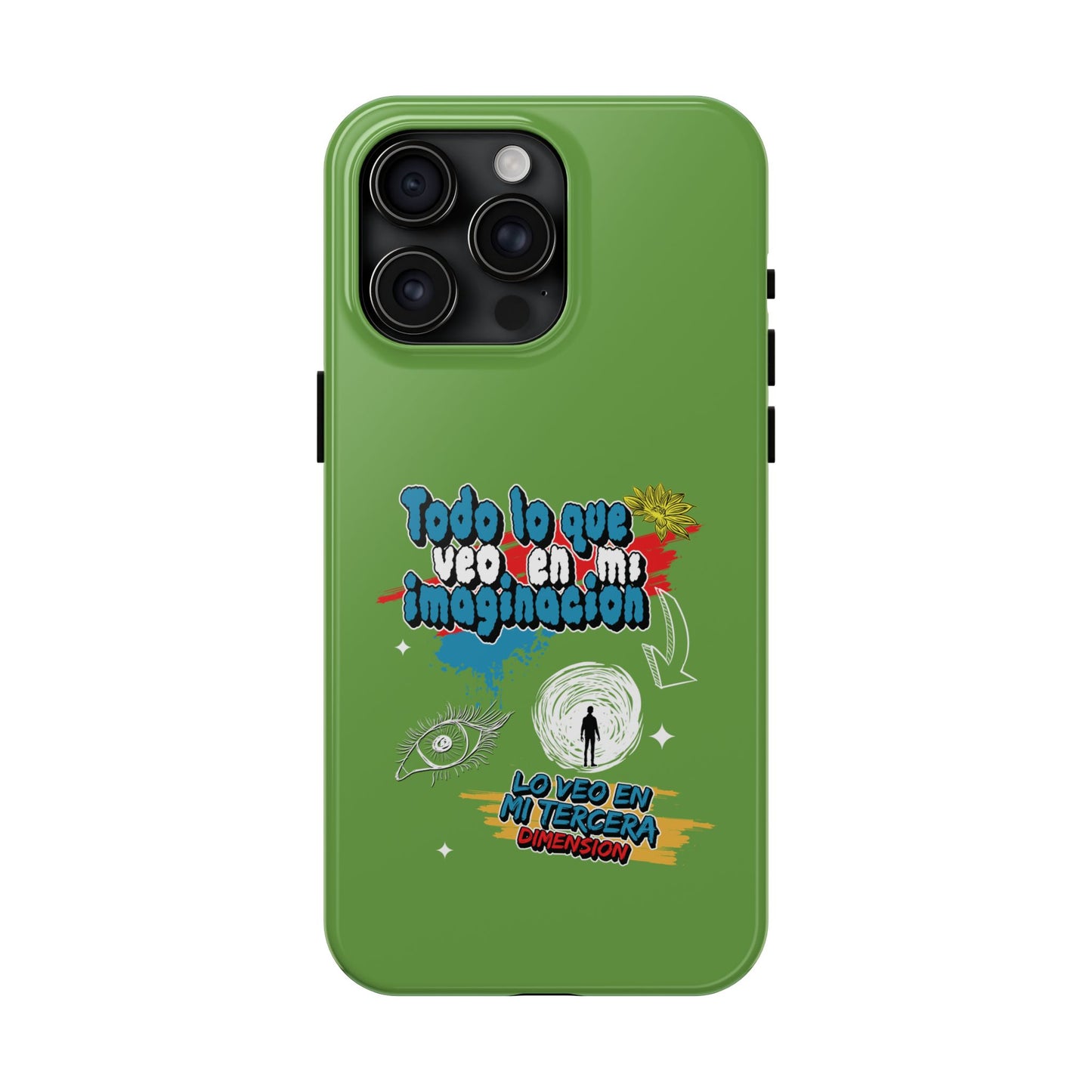 Funda para teléfono "Todo lo que veo en mi imaginación" - Verde