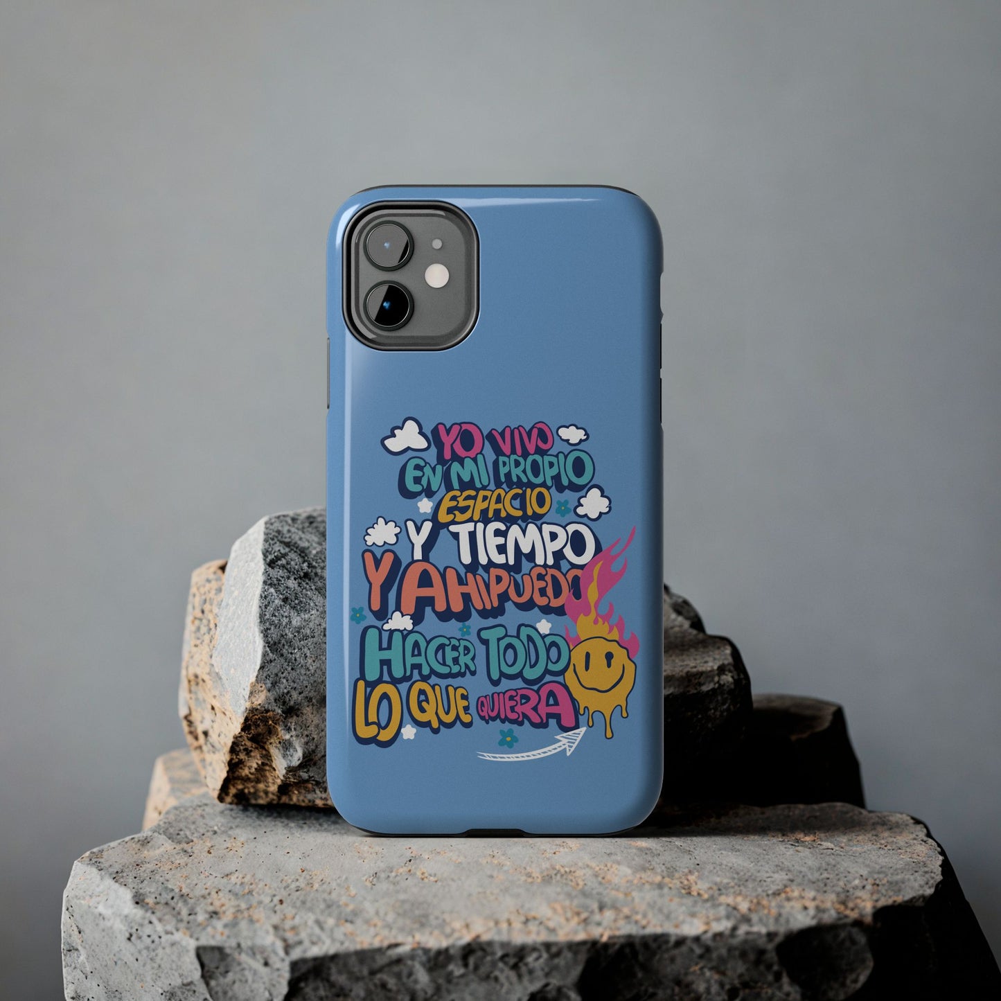 Funda para teléfono "Yo vivo en propio espacio y tiempo" - Celeste