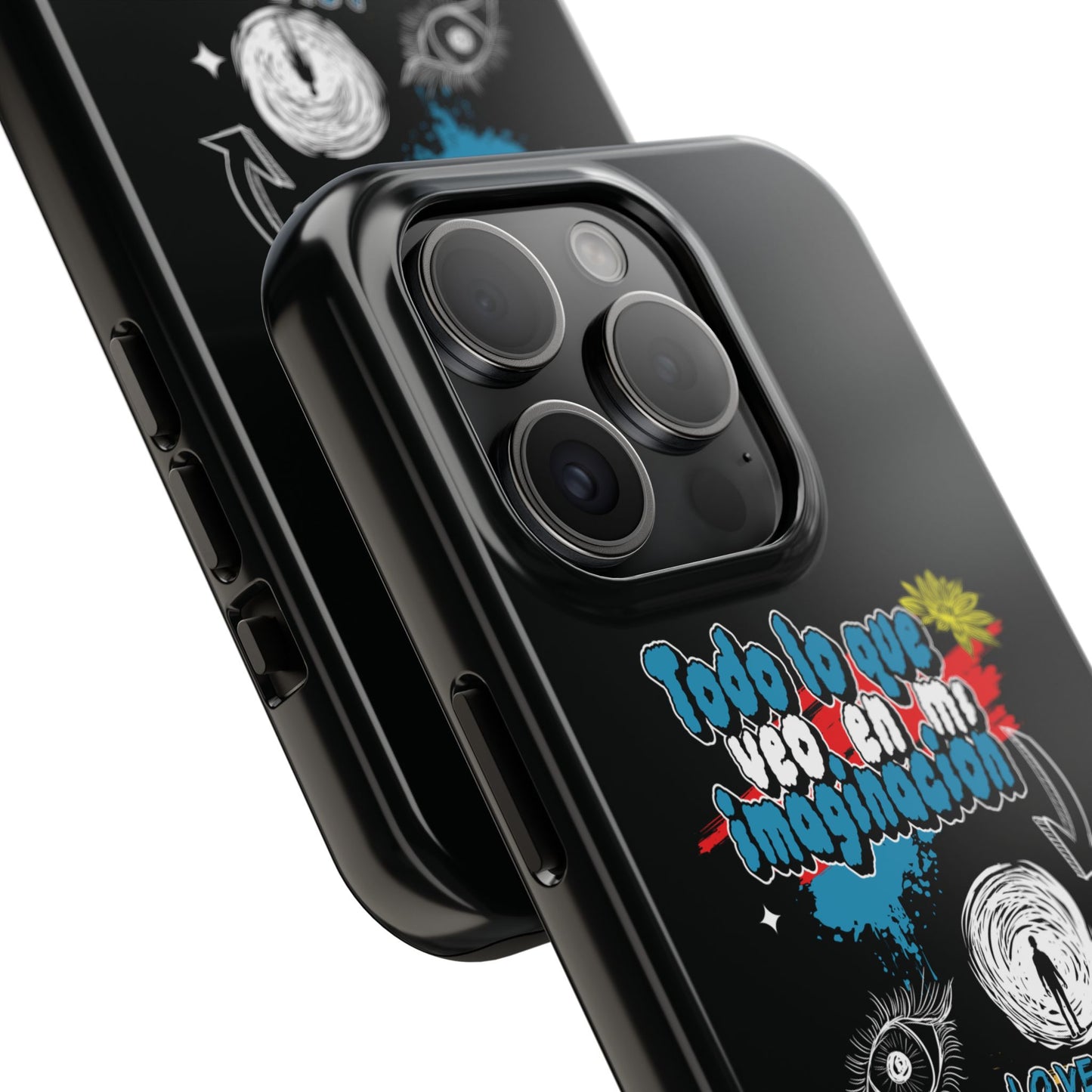 Funda para teléfono "Todo lo que veo en mi imaginación" - Negro