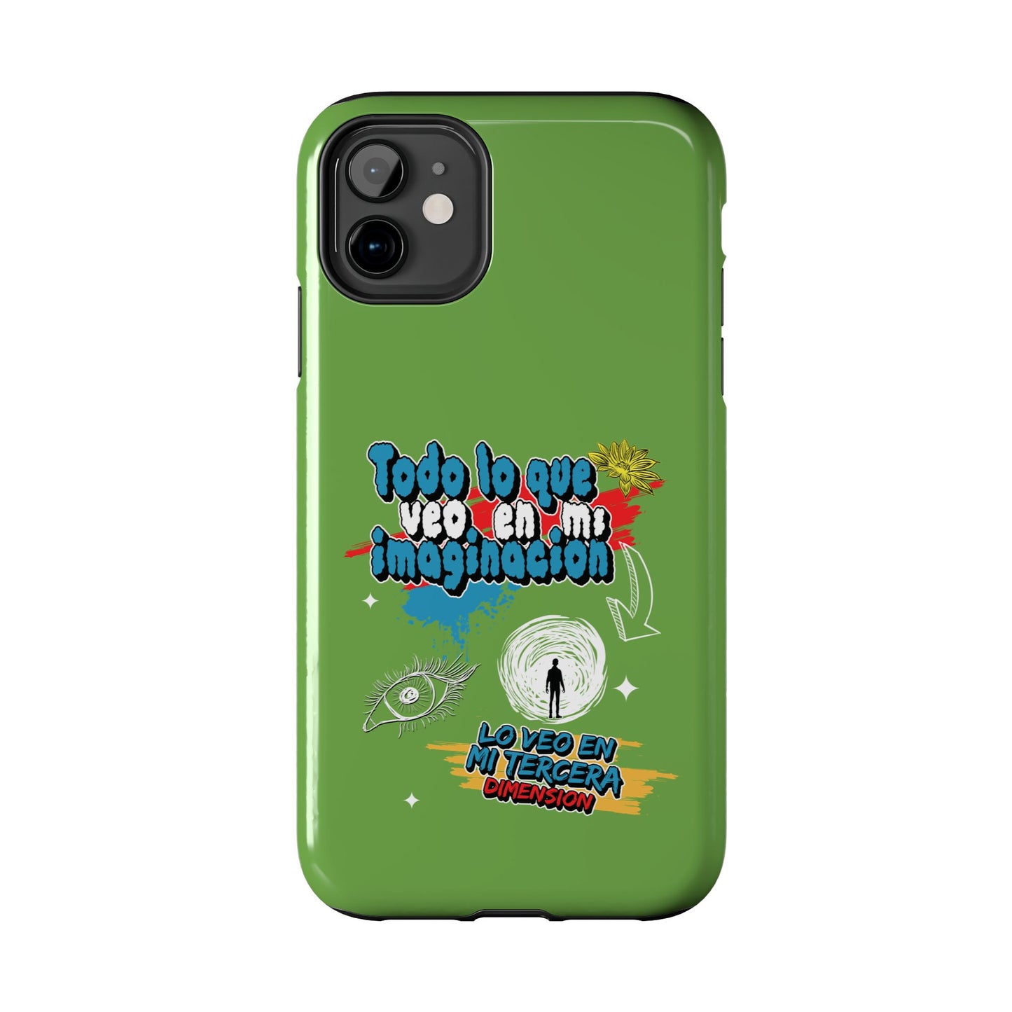 Funda para teléfono "Todo lo que veo en mi imaginación" - Verde