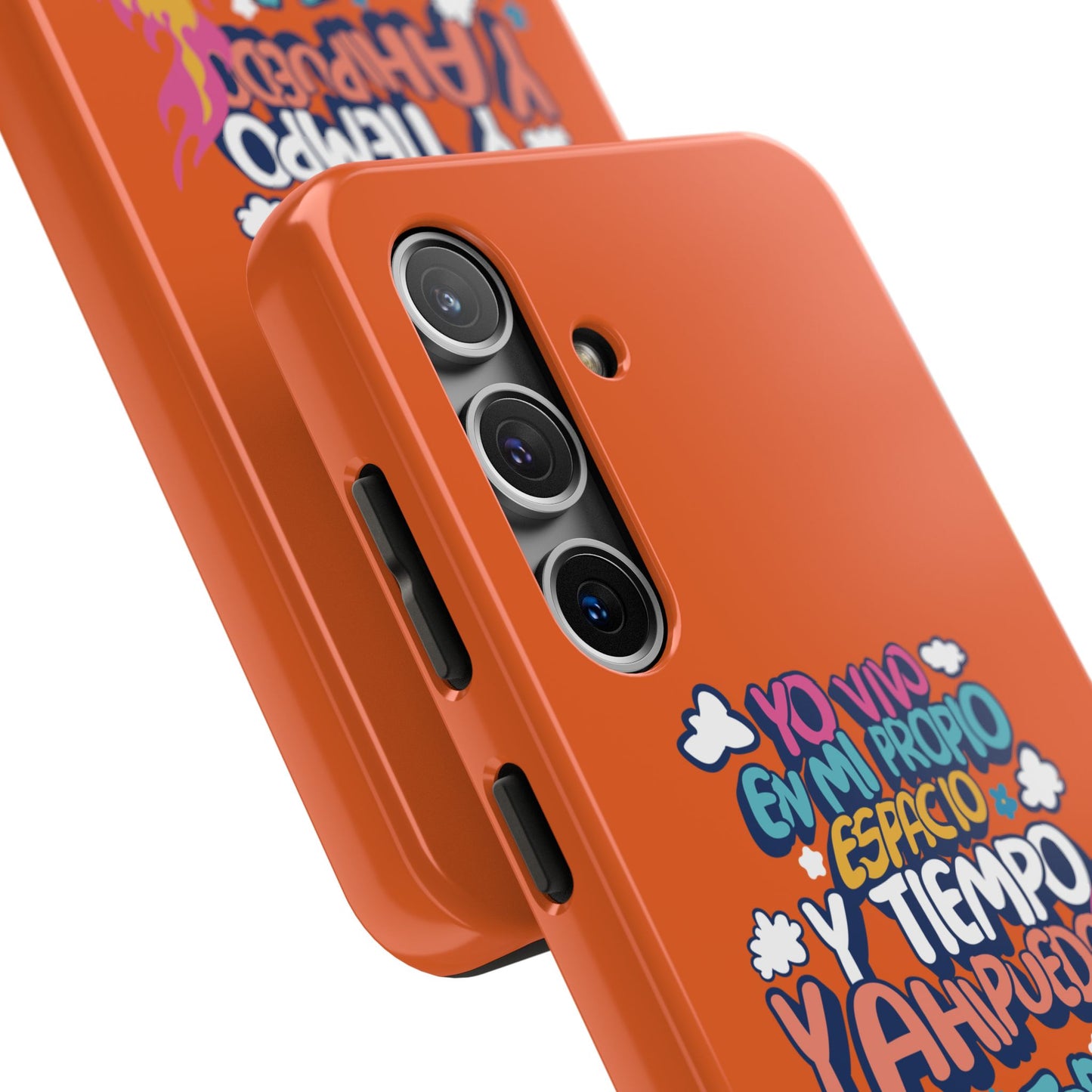 Funda para teléfono "Yo vivo en propio espacio y tiempo" - Naranja