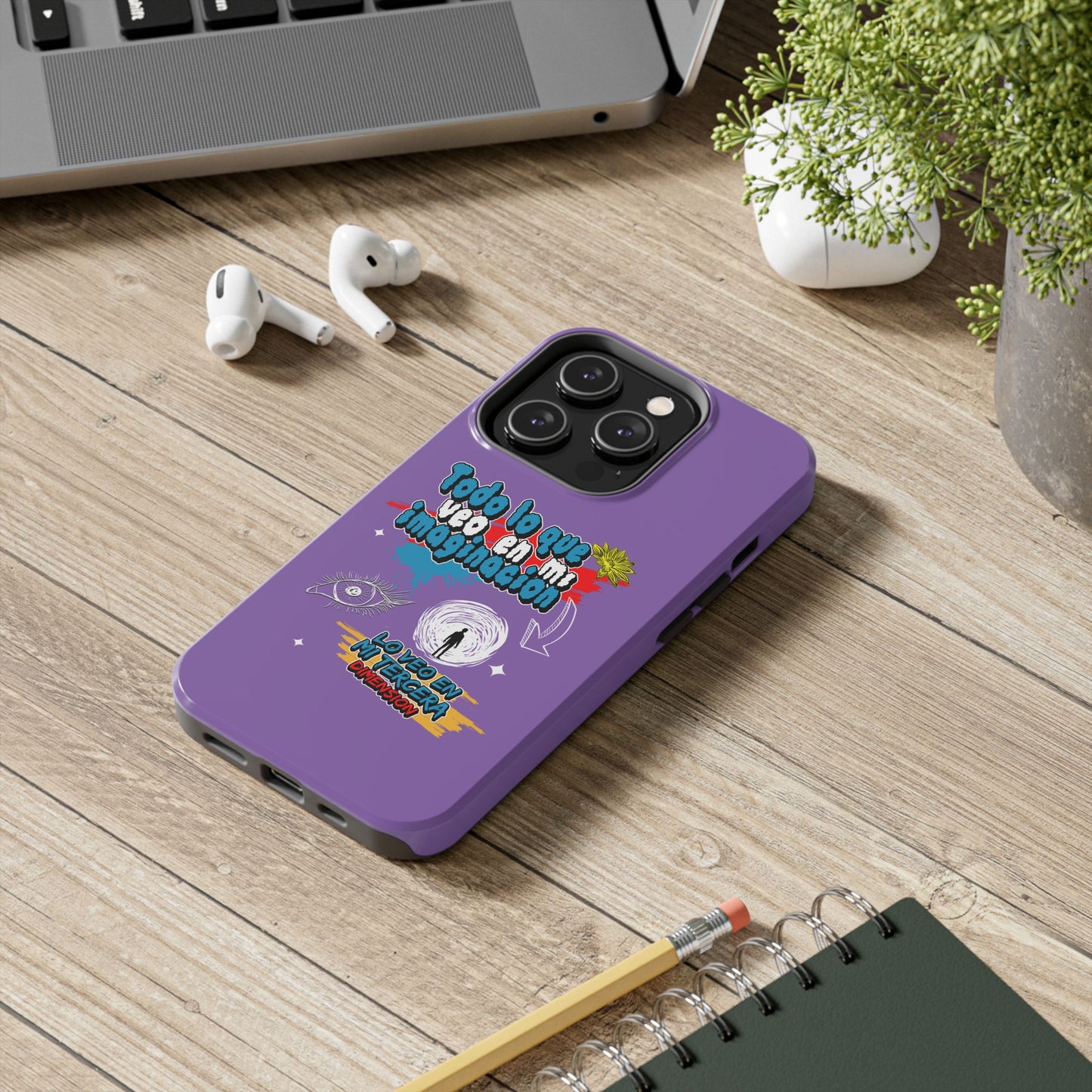 Funda para teléfono "Todo lo que veo en mi imaginación" - Lila