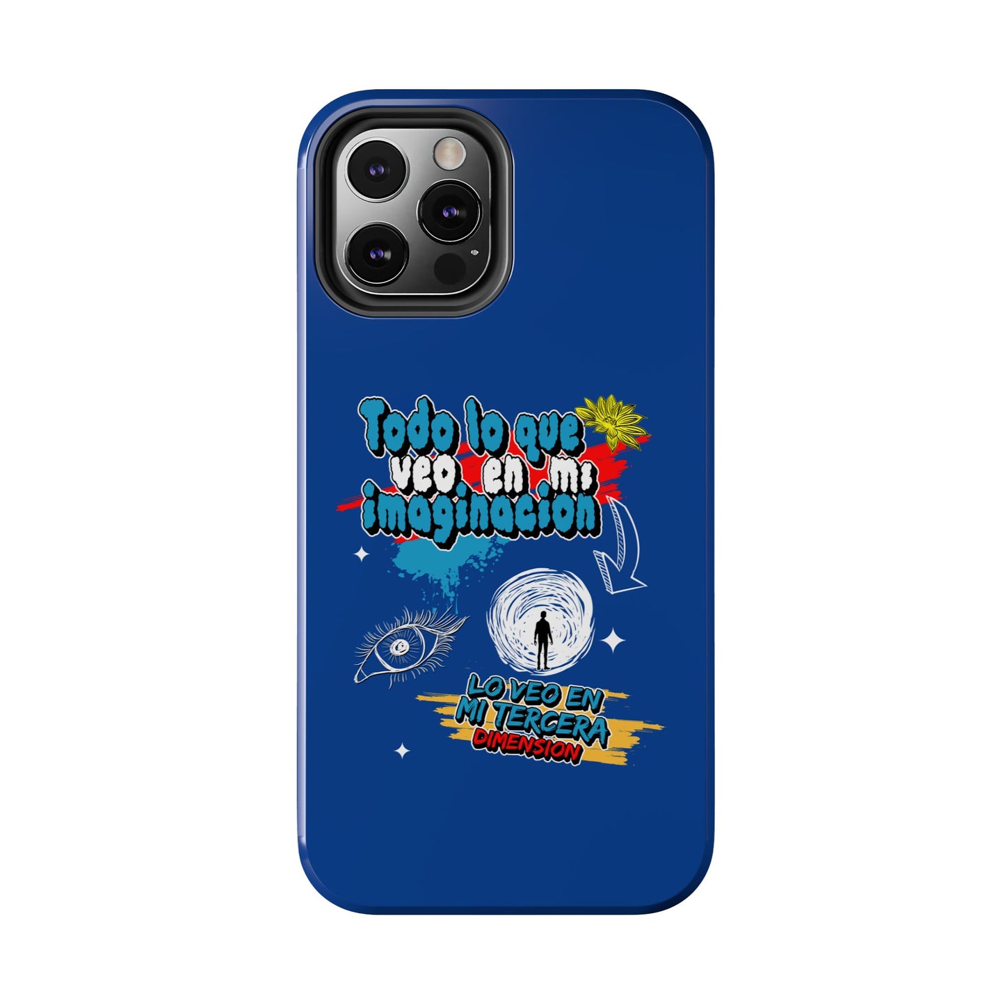 Funda para teléfono "Todo lo que veo en mi imaginación" - Azul