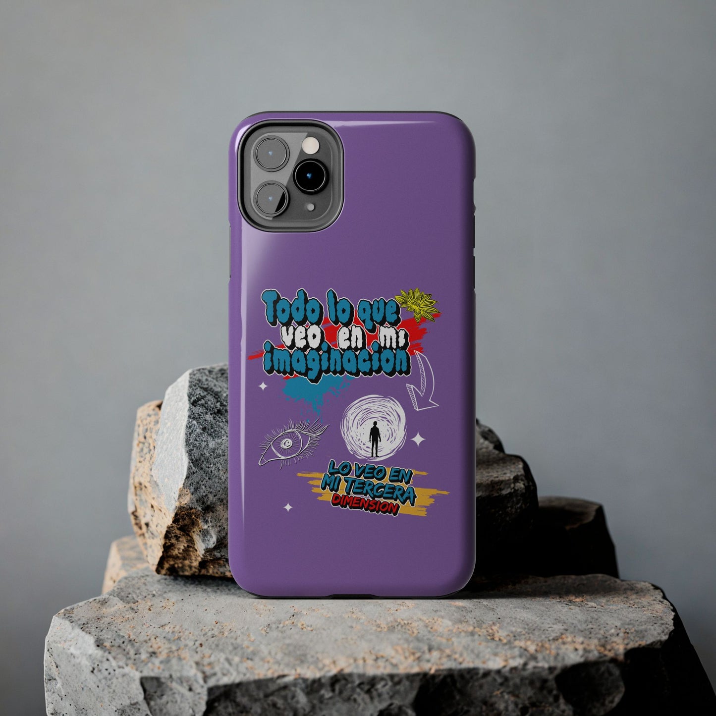 Funda para teléfono "Todo lo que veo en mi imaginación" - Lila
