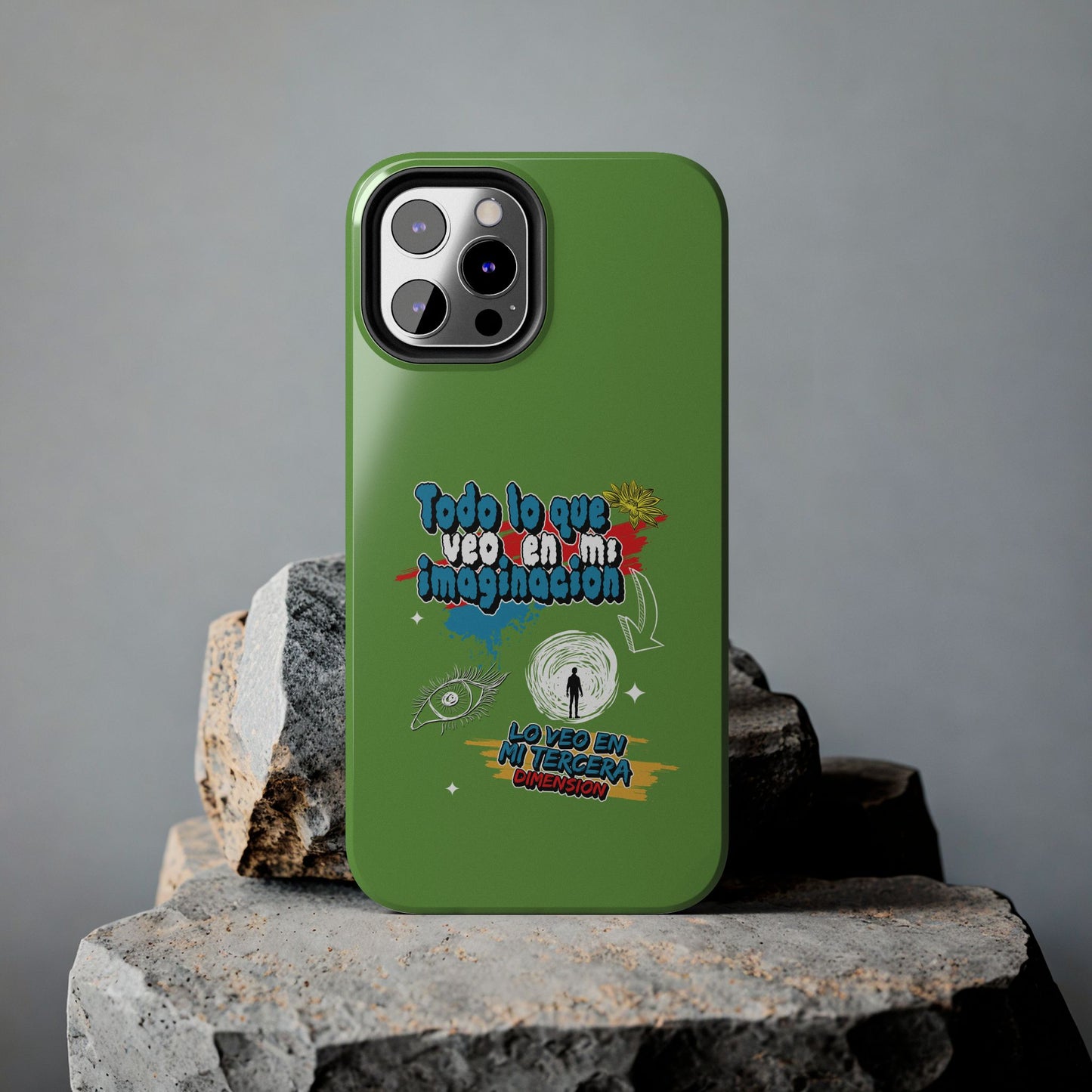 Funda para teléfono "Todo lo que veo en mi imaginación" - Verde