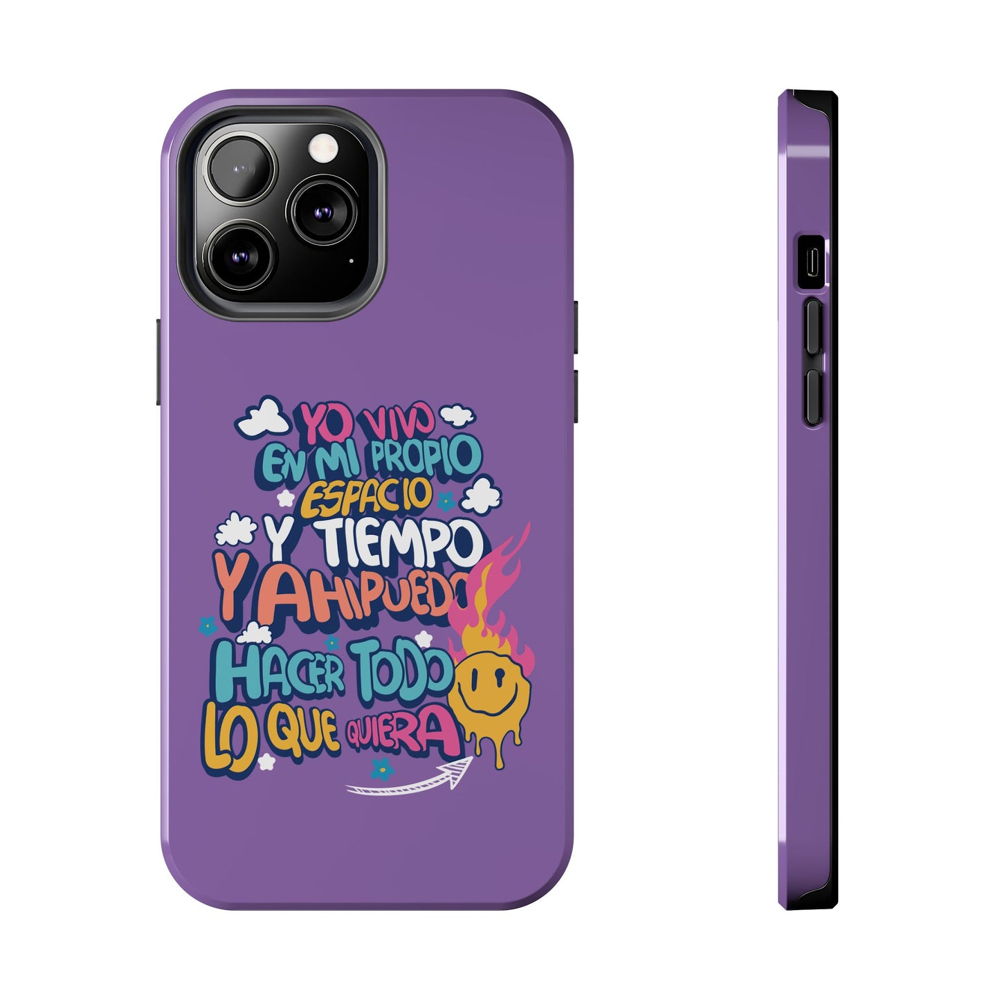 Funda para teléfono "Yo vivo en propio espacio y tiempo" - Lila