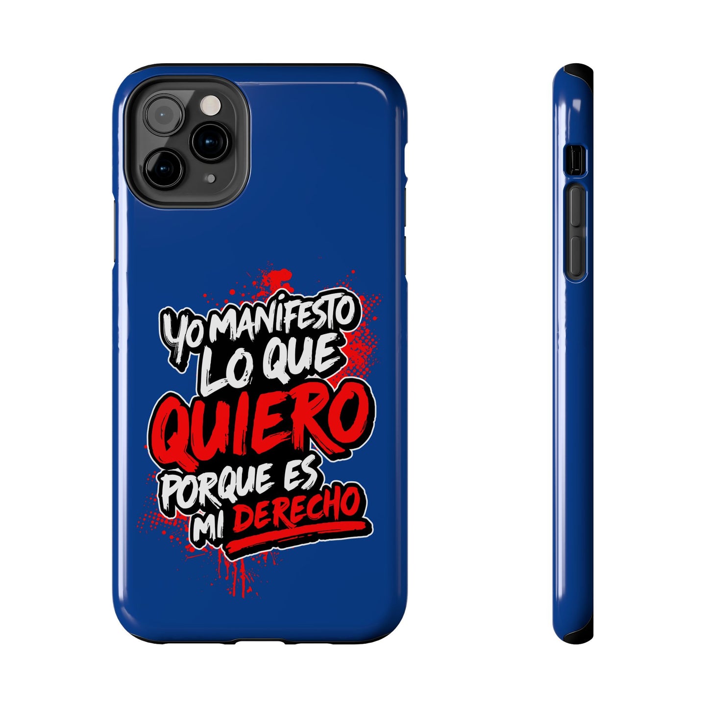 Funda para teléfono "Yo manifiesto lo que quiero" - Azul